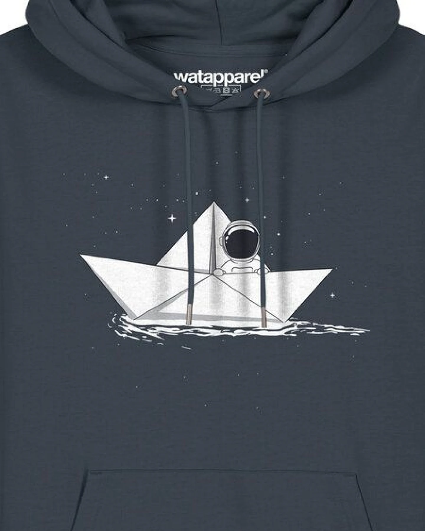 watapparel Hoodie Unisex Astronaut in paper boat – Ansicht 3