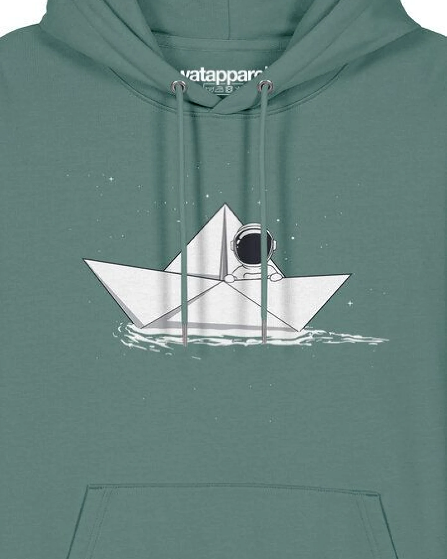 watapparel Hoodie Unisex Astronaut in paper boat – Ansicht 3