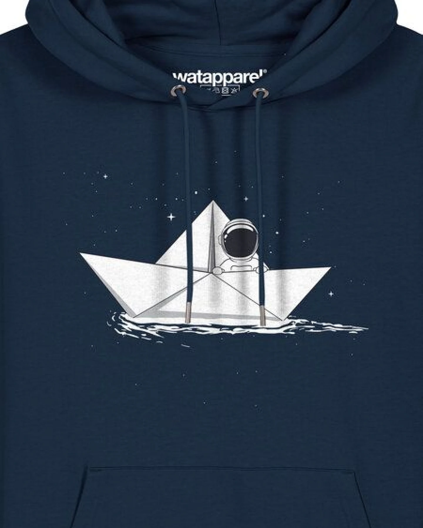 watapparel Hoodie Unisex Astronaut in paper boat – Ansicht 3