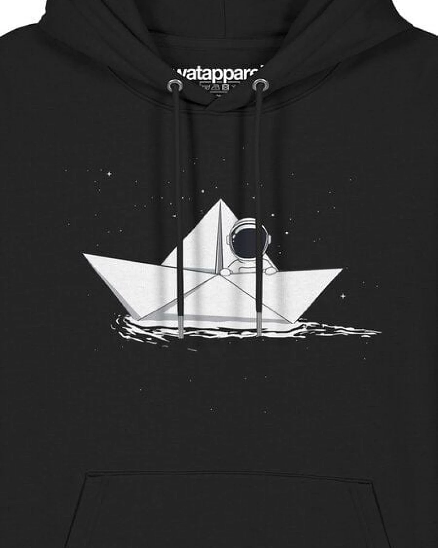 watapparel Hoodie Unisex Astronaut in paper boat – Ansicht 3