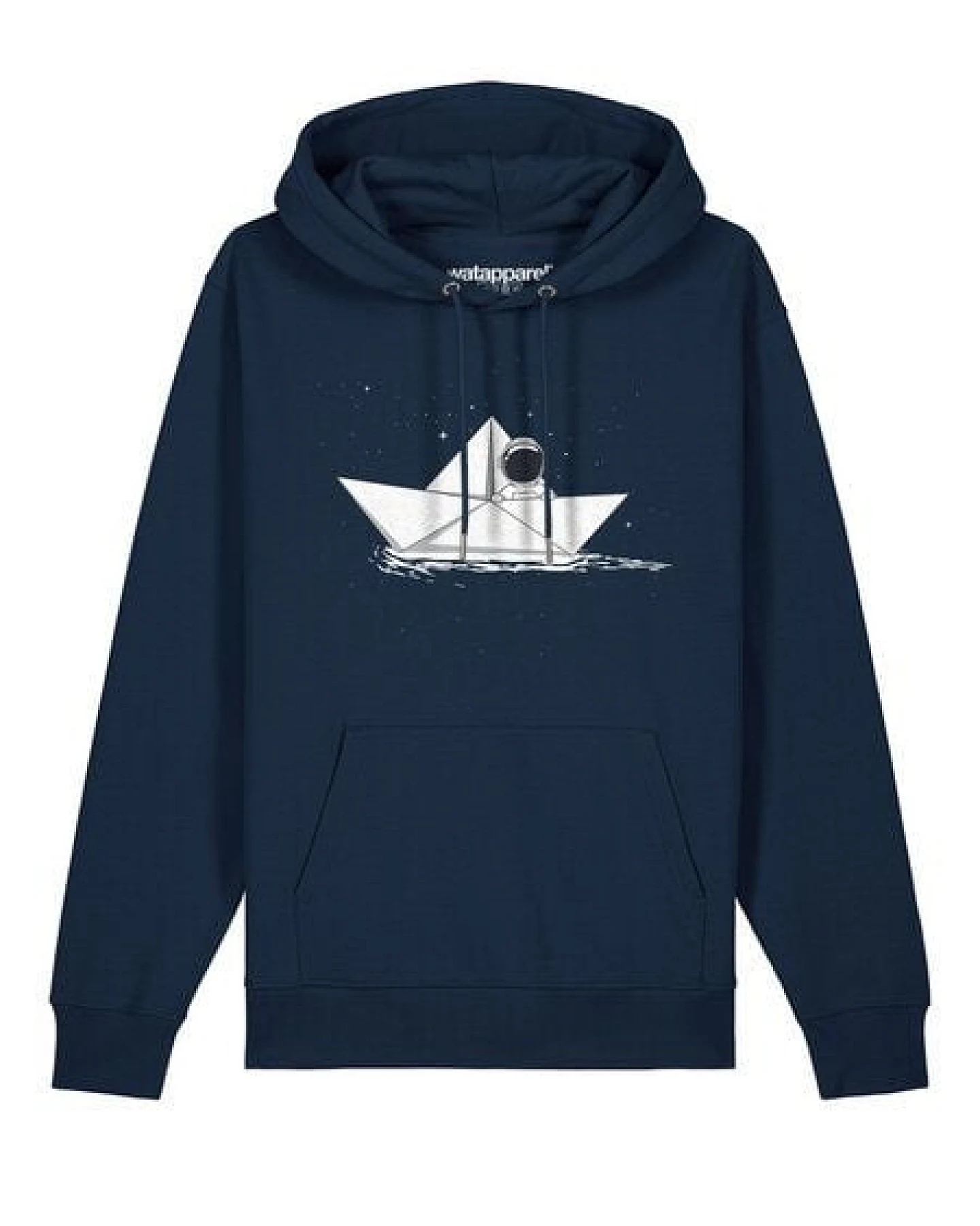 watapparel Hoodie Unisex Astronaut in paper boat – Ansicht 2