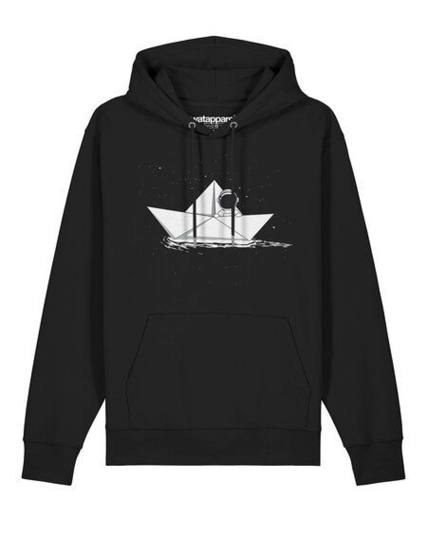 watapparel Hoodie Unisex Astronaut in paper boat – Ansicht 2