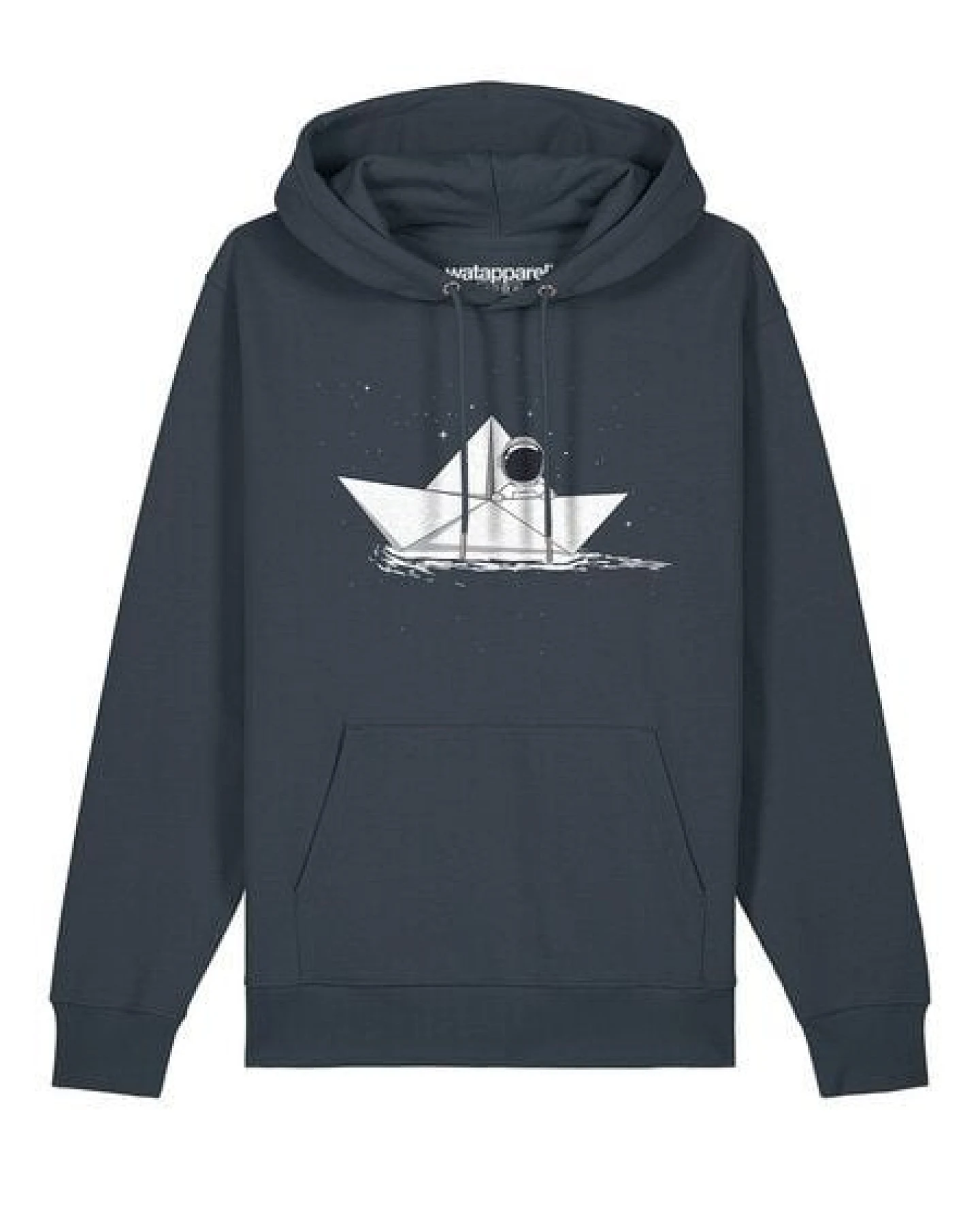 watapparel Hoodie Unisex Astronaut in paper boat – Ansicht 2