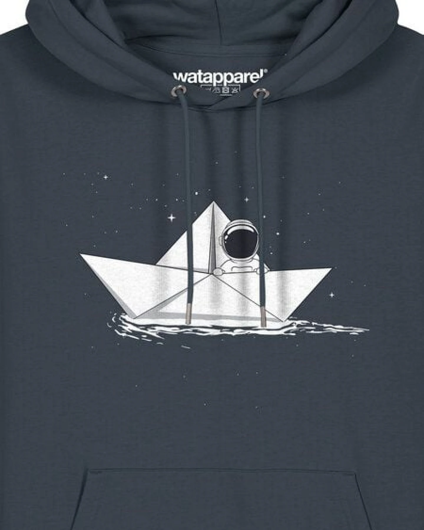watapparel Hoodie Unisex Astronaut in paper boat – Ansicht 3