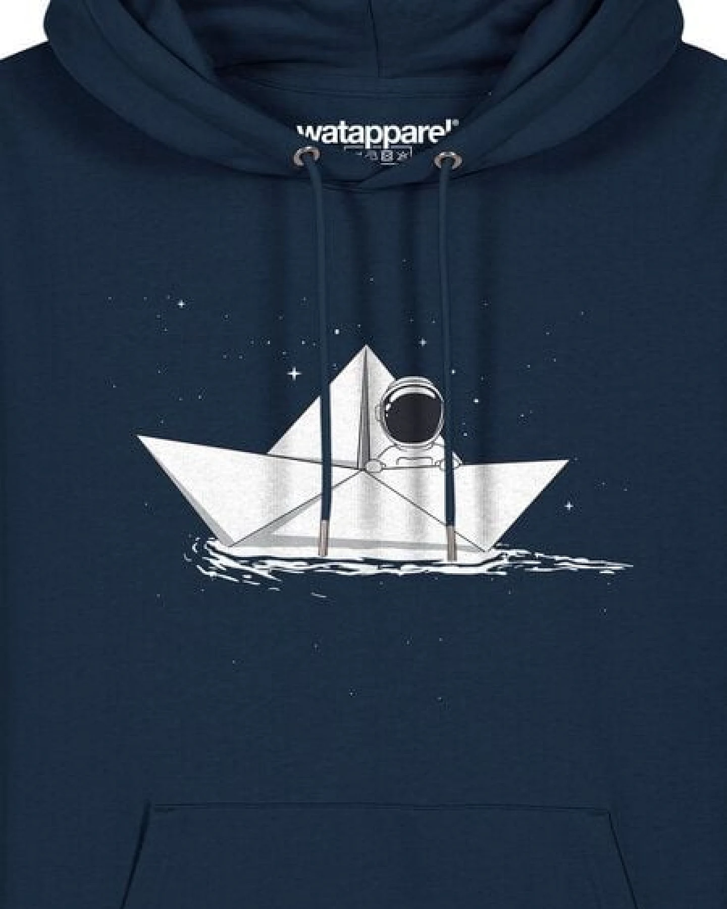 watapparel Hoodie Unisex Astronaut in paper boat – Ansicht 3