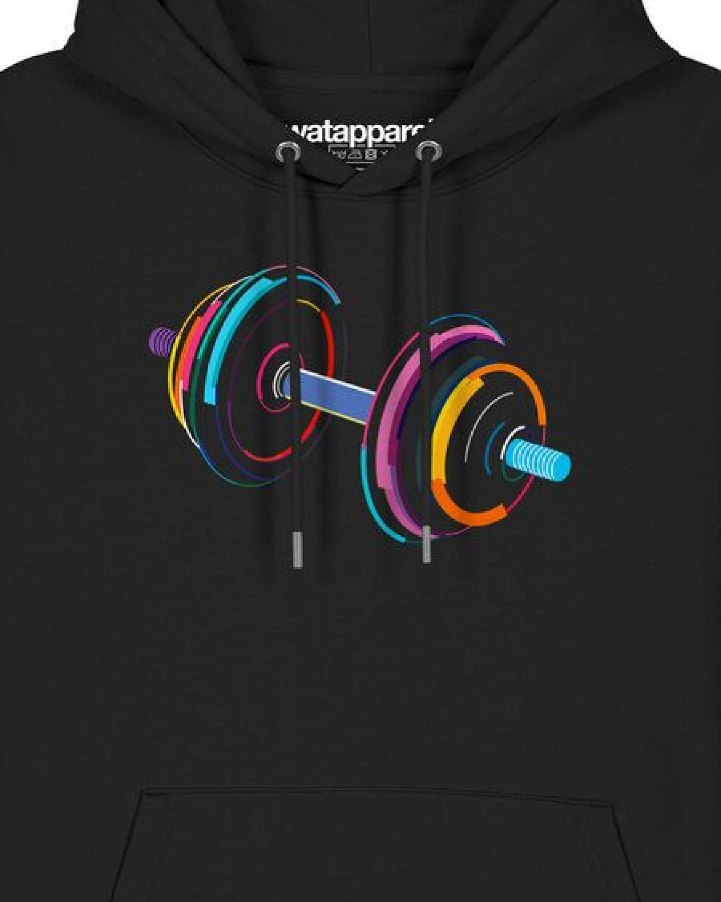 watapparel Hoodie Unisex 80s Hantel – Ansicht 3