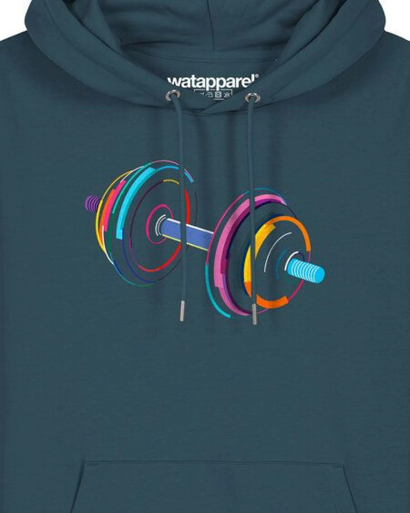 watapparel Hoodie Unisex 80s Hantel – Ansicht 3