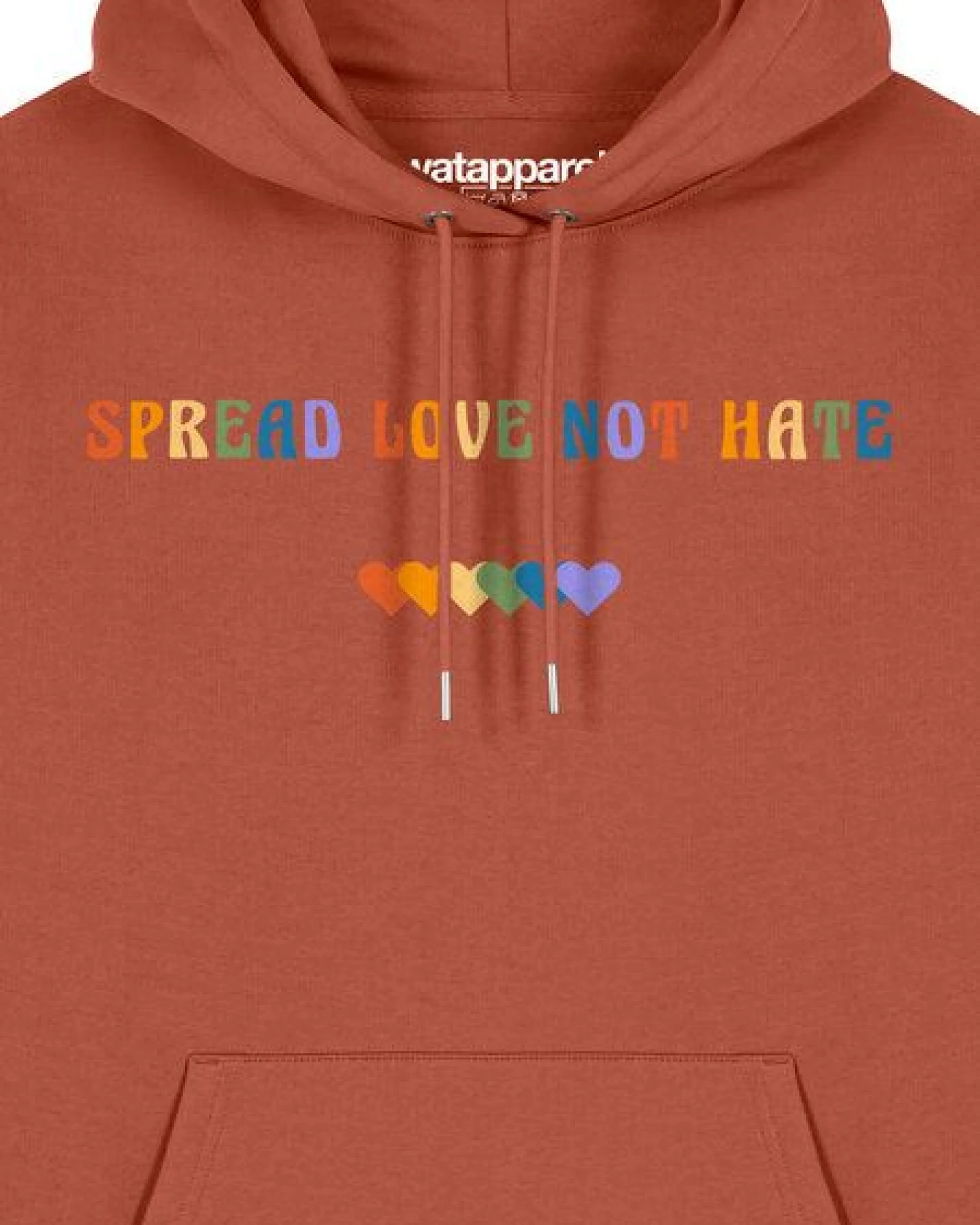 watapparel Hoodie Unisex Spread Love not Hate – Ansicht 3