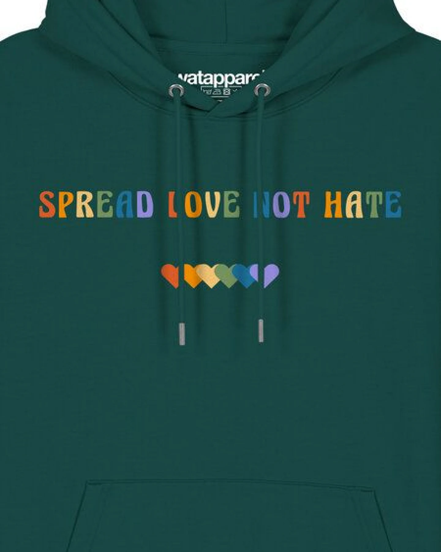 watapparel Hoodie Unisex Spread Love not Hate – Ansicht 3