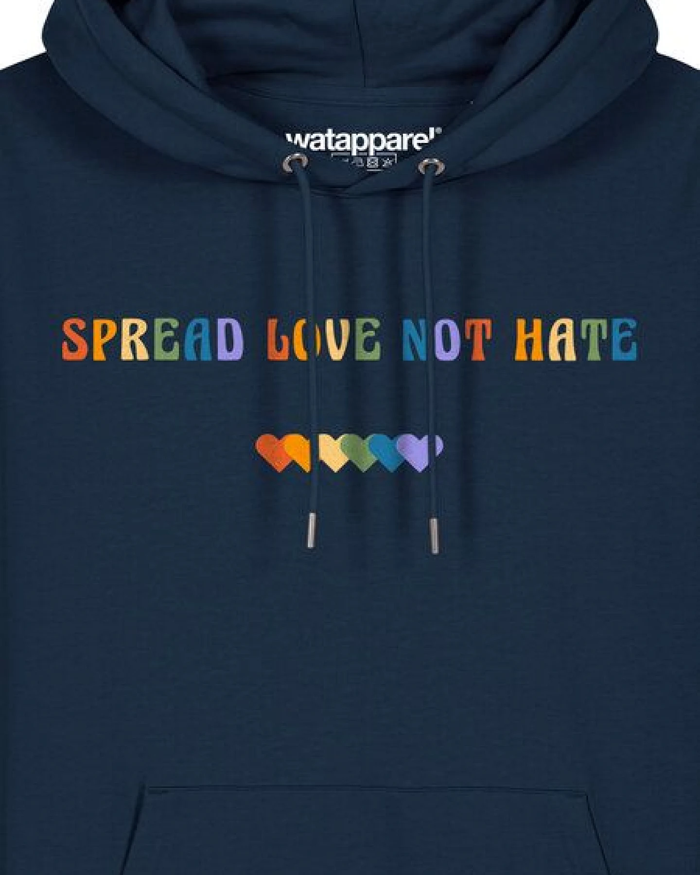 watapparel Hoodie Unisex Spread Love not Hate – Ansicht 3