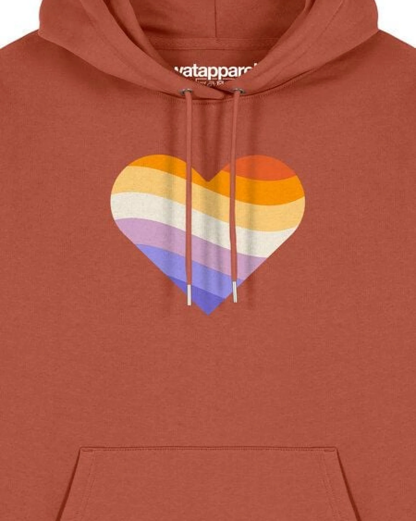 watapparel Hoodie Unisex Rainbow Heart – Ansicht 3