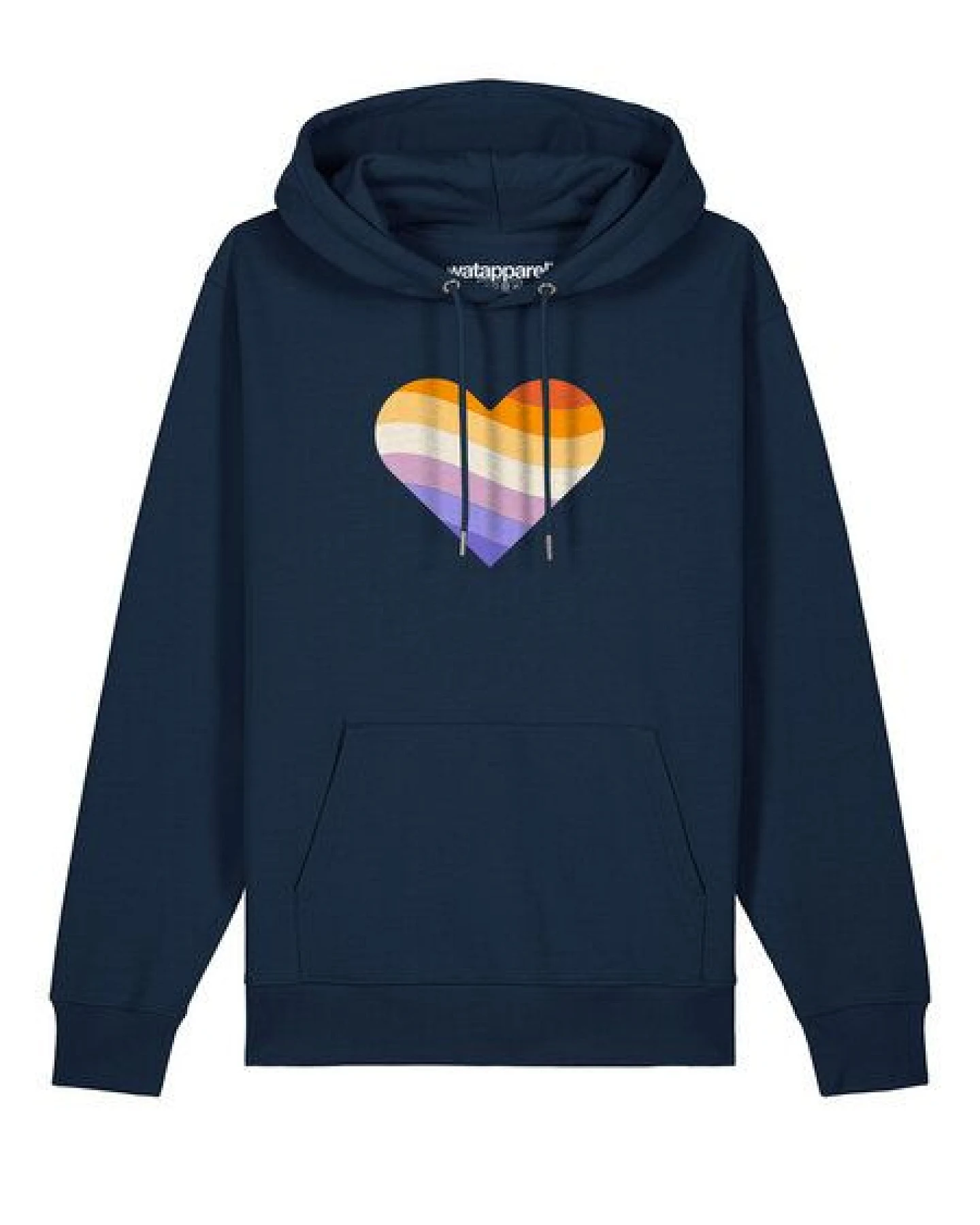 watapparel Hoodie Unisex Rainbow Heart – Ansicht 2
