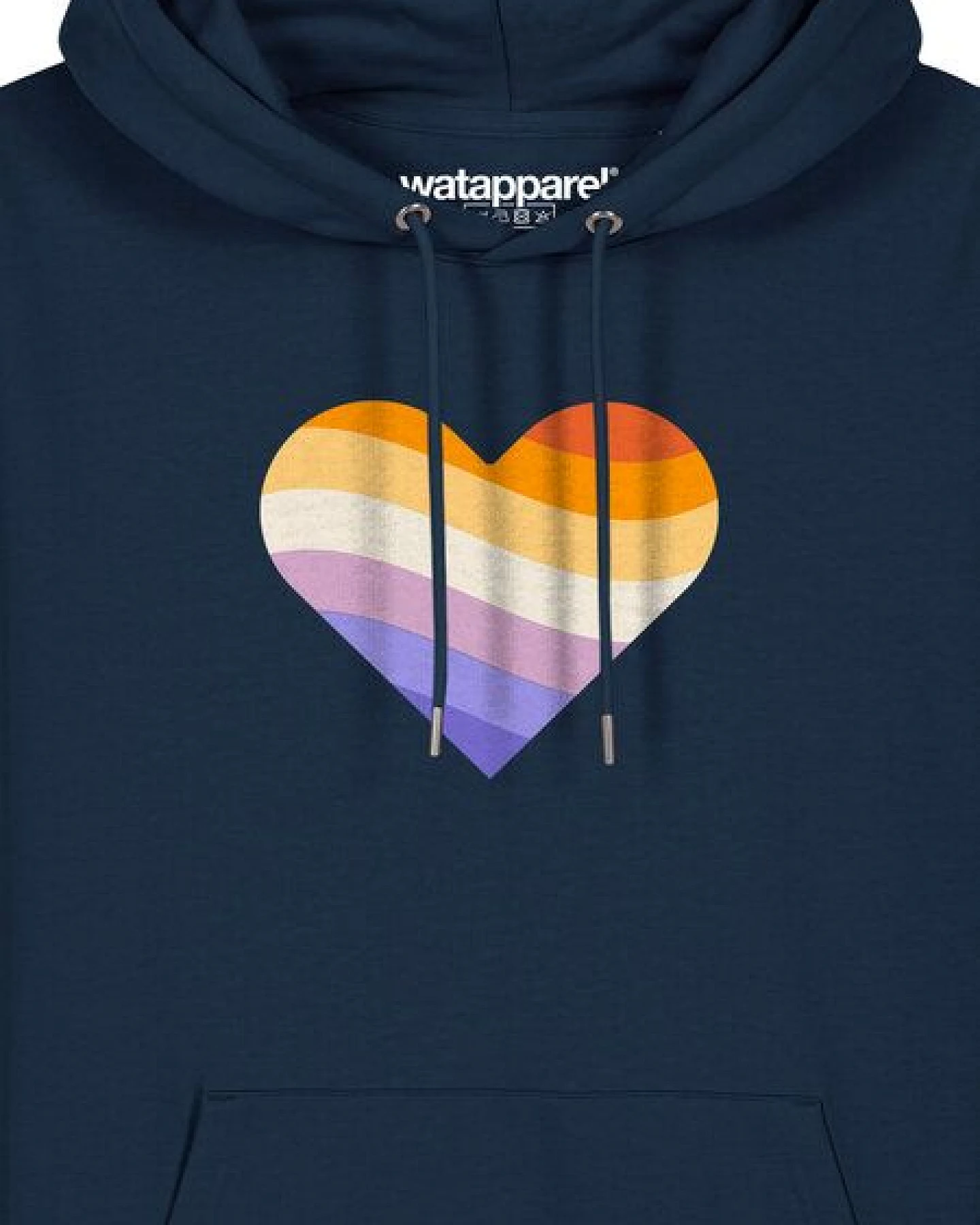 watapparel Hoodie Unisex Rainbow Heart – Ansicht 3