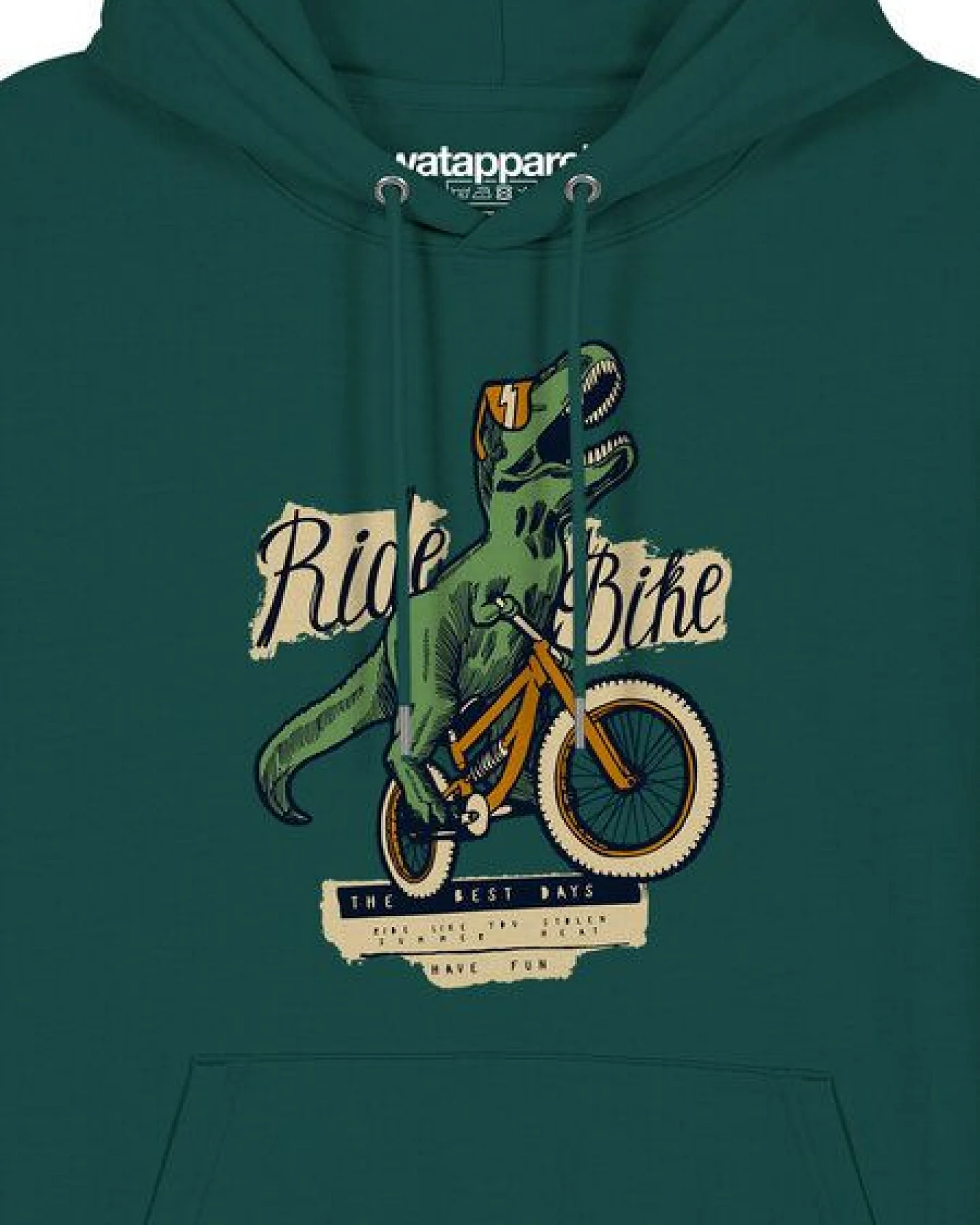 watapparel Hoodie Unisex T-Rex Fahrrad – Ansicht 3