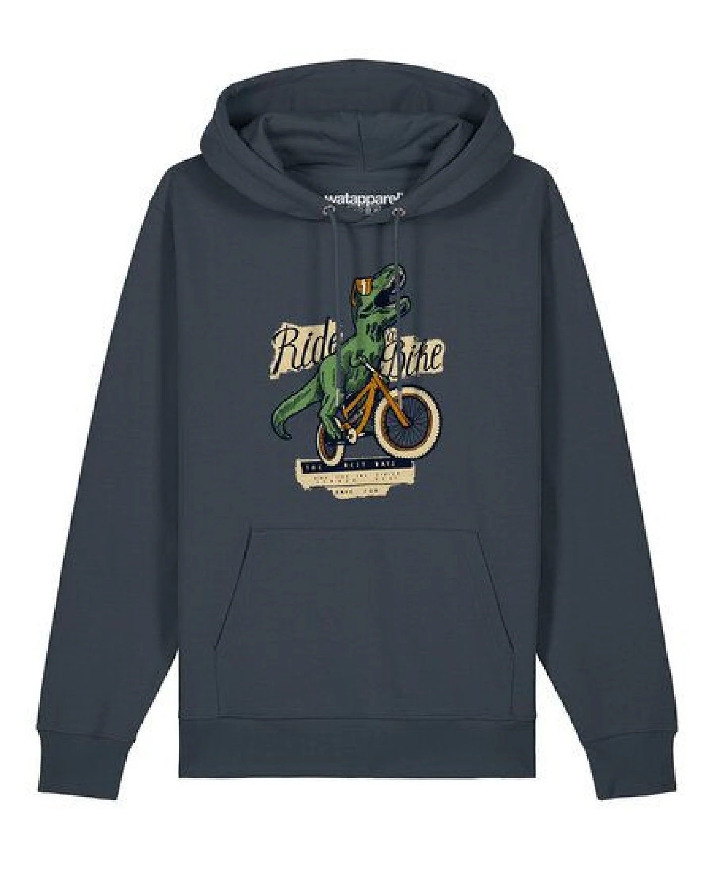 watapparel Hoodie Unisex T-Rex Fahrrad – Ansicht 2