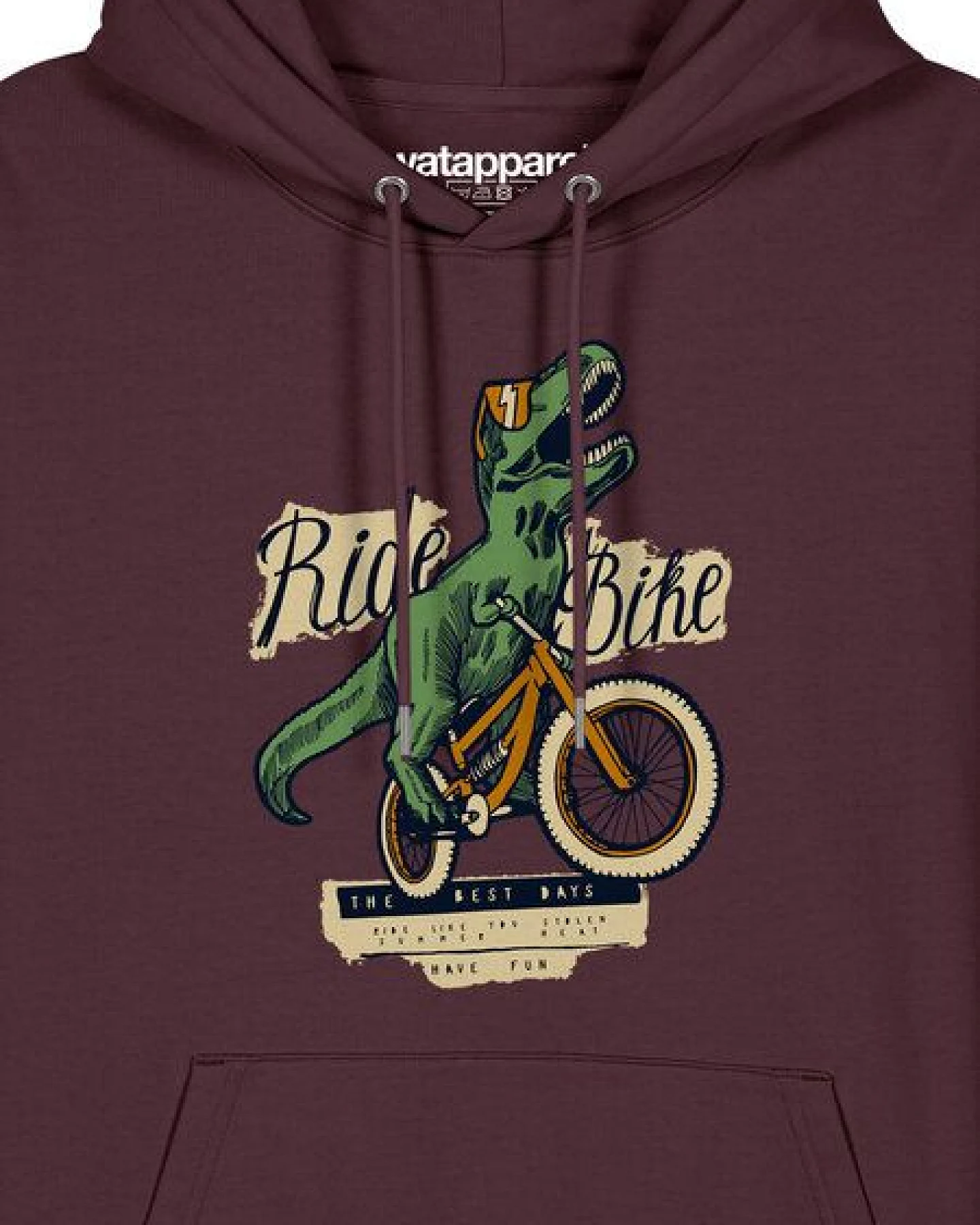 watapparel Hoodie Unisex T-Rex Fahrrad – Ansicht 3