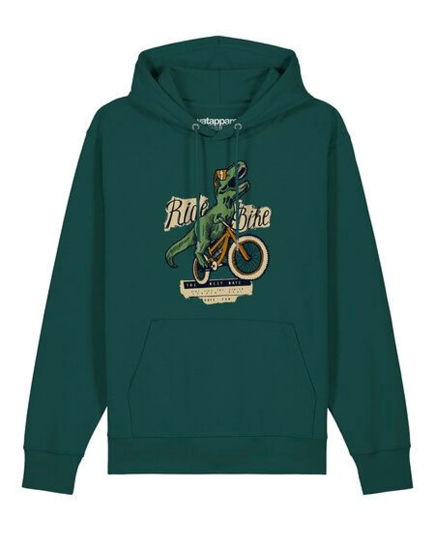 watapparel Hoodie Unisex T-Rex Fahrrad – Ansicht 2