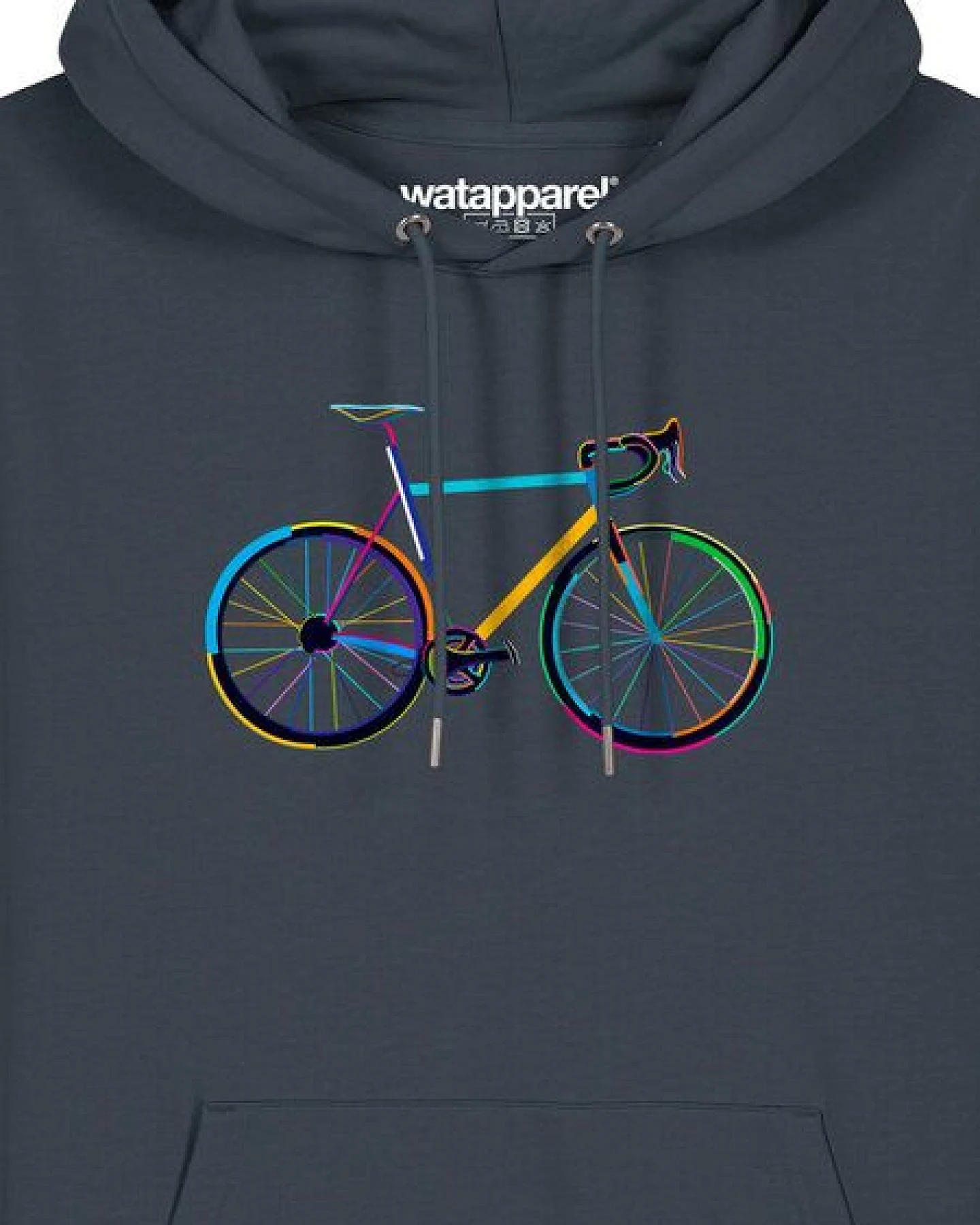 watapparel Hoodie Unisex Fahrrad by night – Ansicht 3