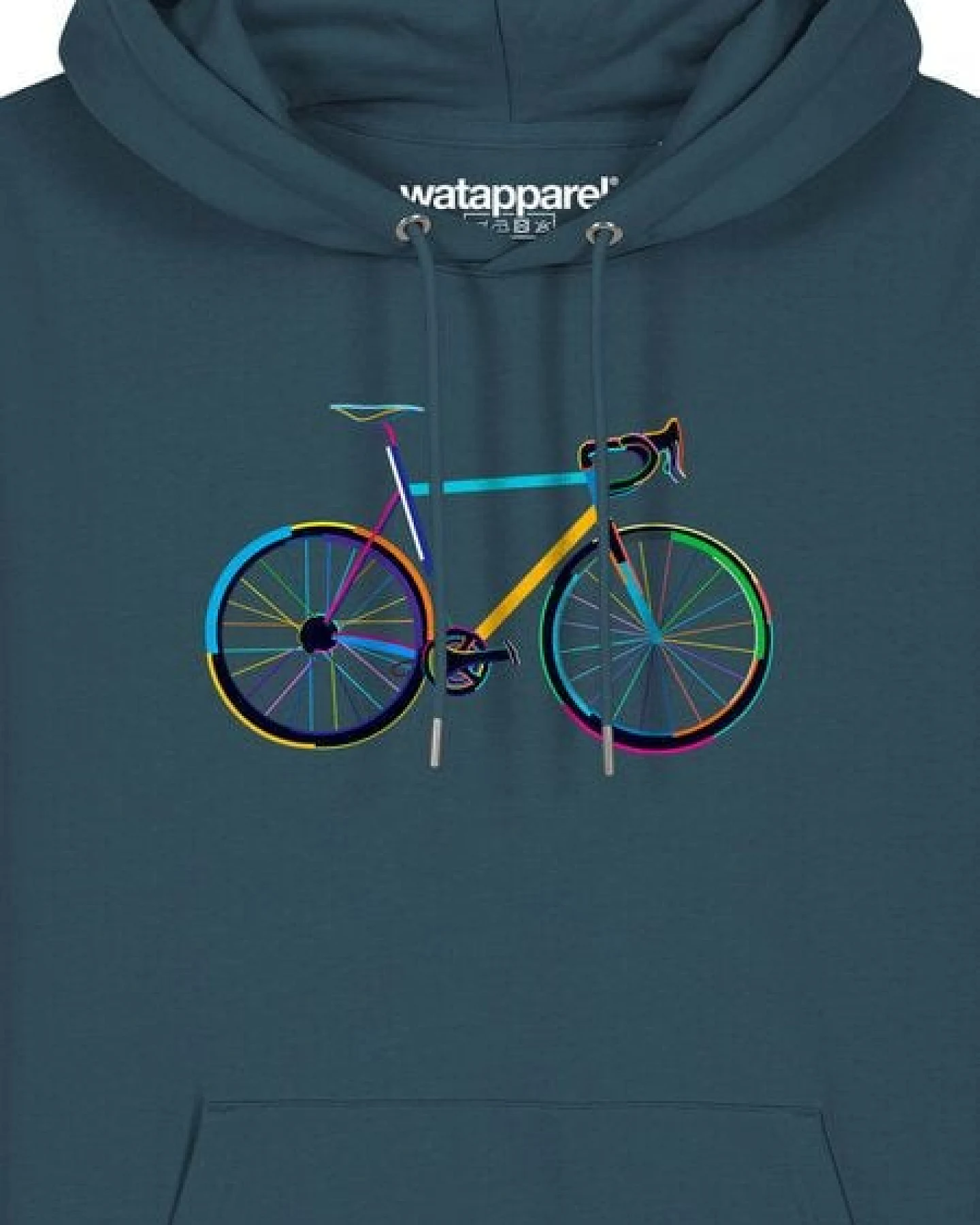 watapparel Hoodie Unisex Fahrrad by night – Ansicht 3