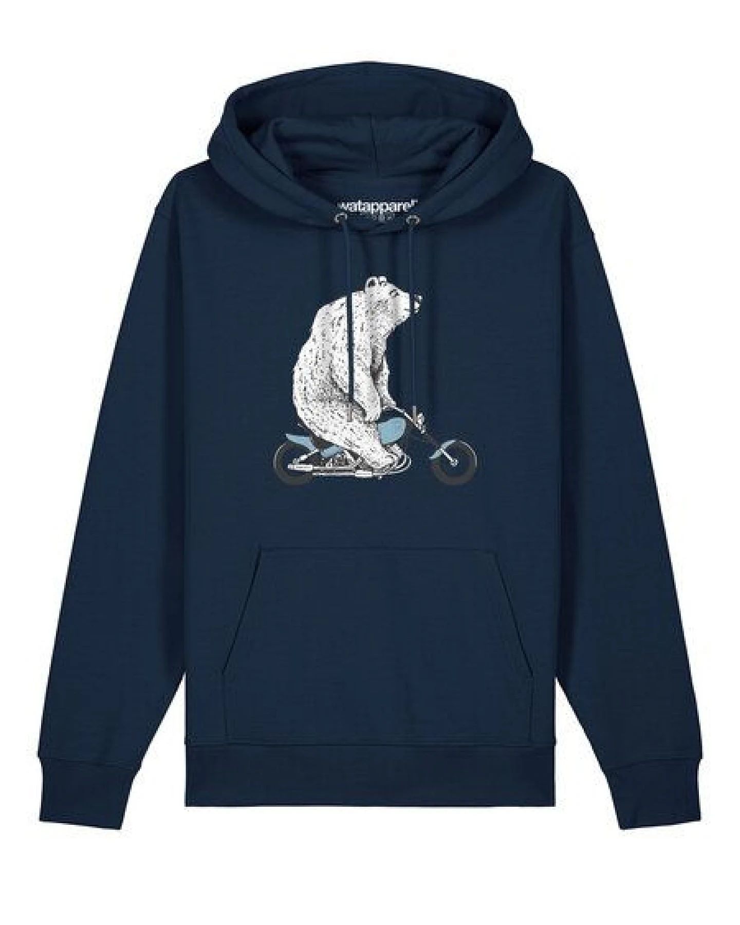 watapparel Hoodie Unisex Bär auf Bike – Ansicht 2