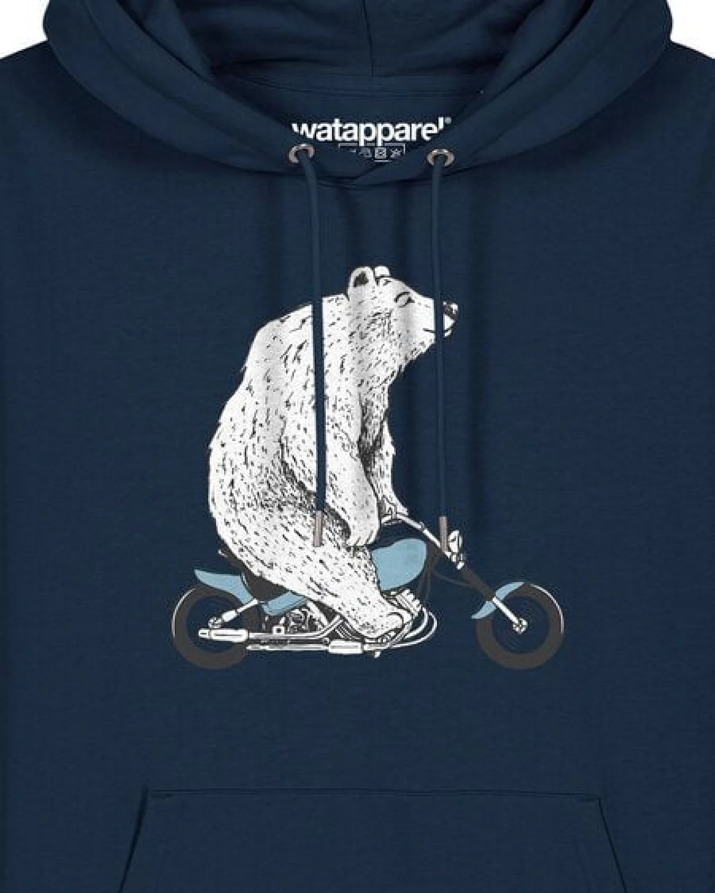 watapparel Hoodie Unisex Bär auf Bike – Ansicht 3