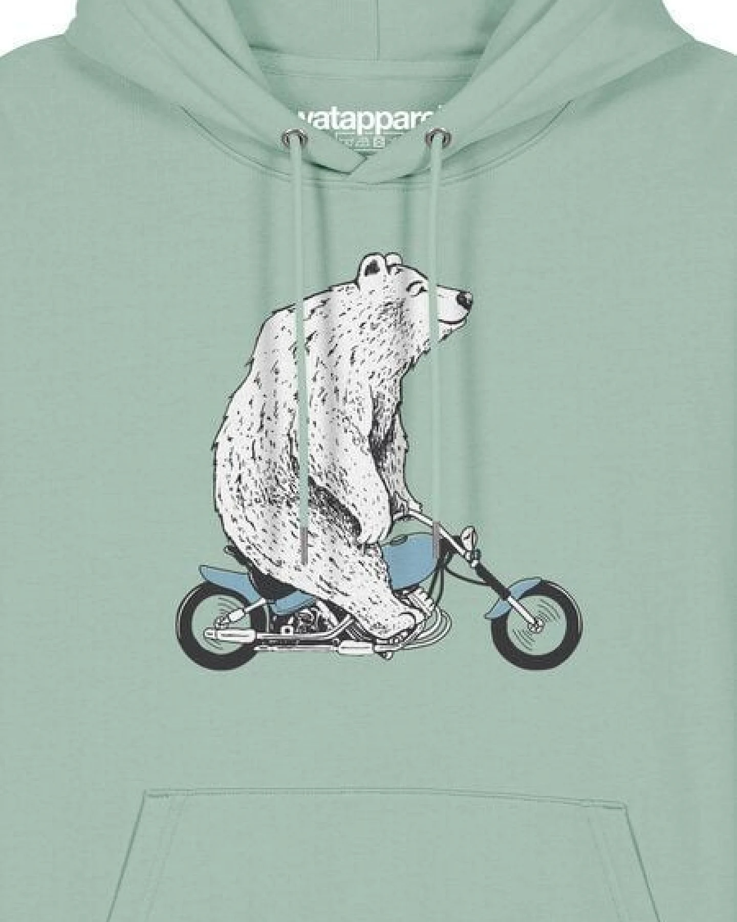 watapparel Hoodie Unisex Bär auf Bike – Ansicht 3