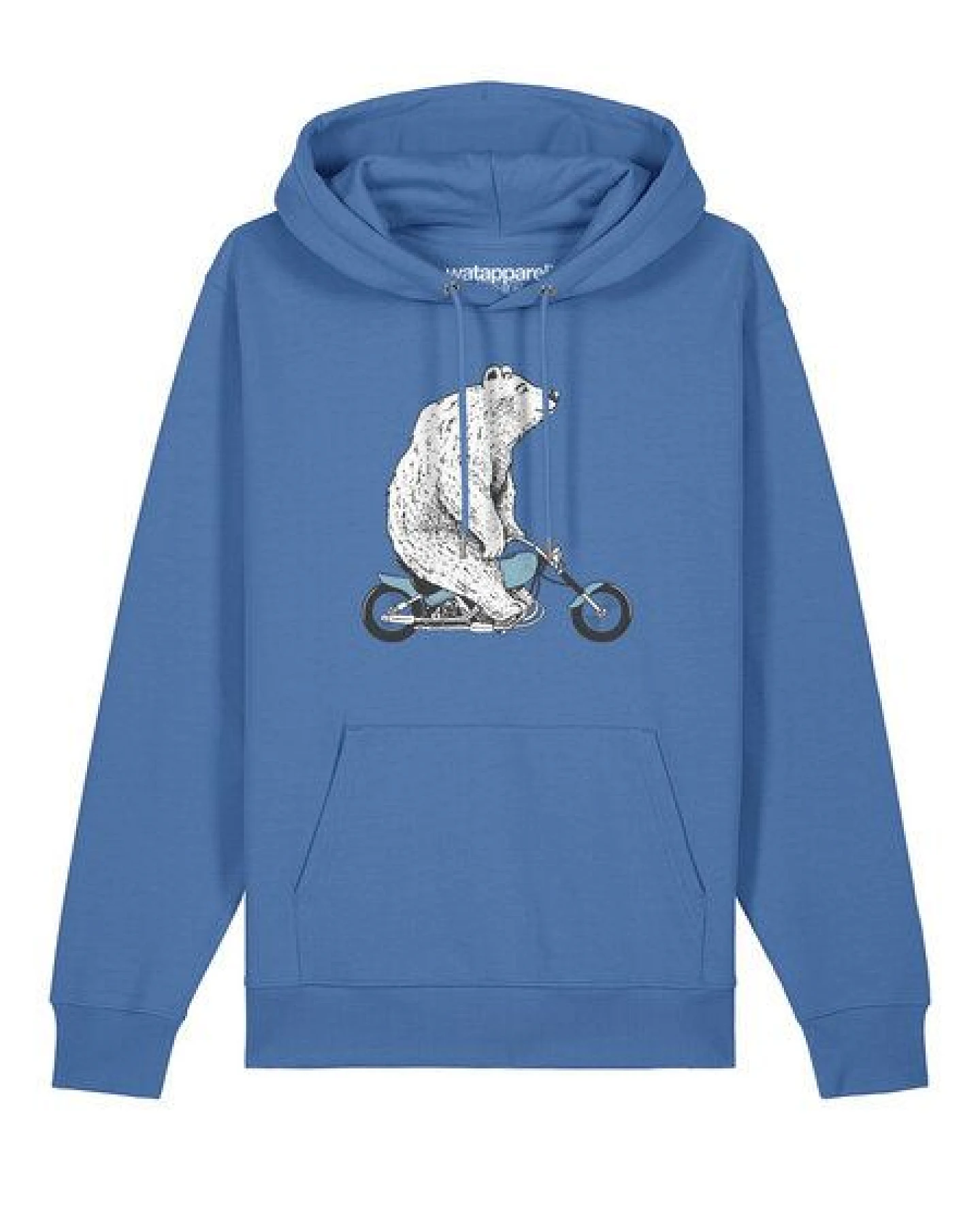 watapparel Hoodie Unisex Bär auf Bike – Ansicht 2