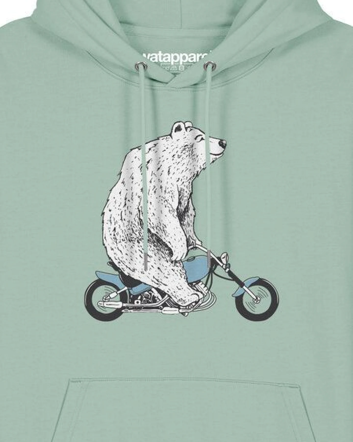 watapparel Hoodie Unisex Bär auf Bike – Ansicht 3