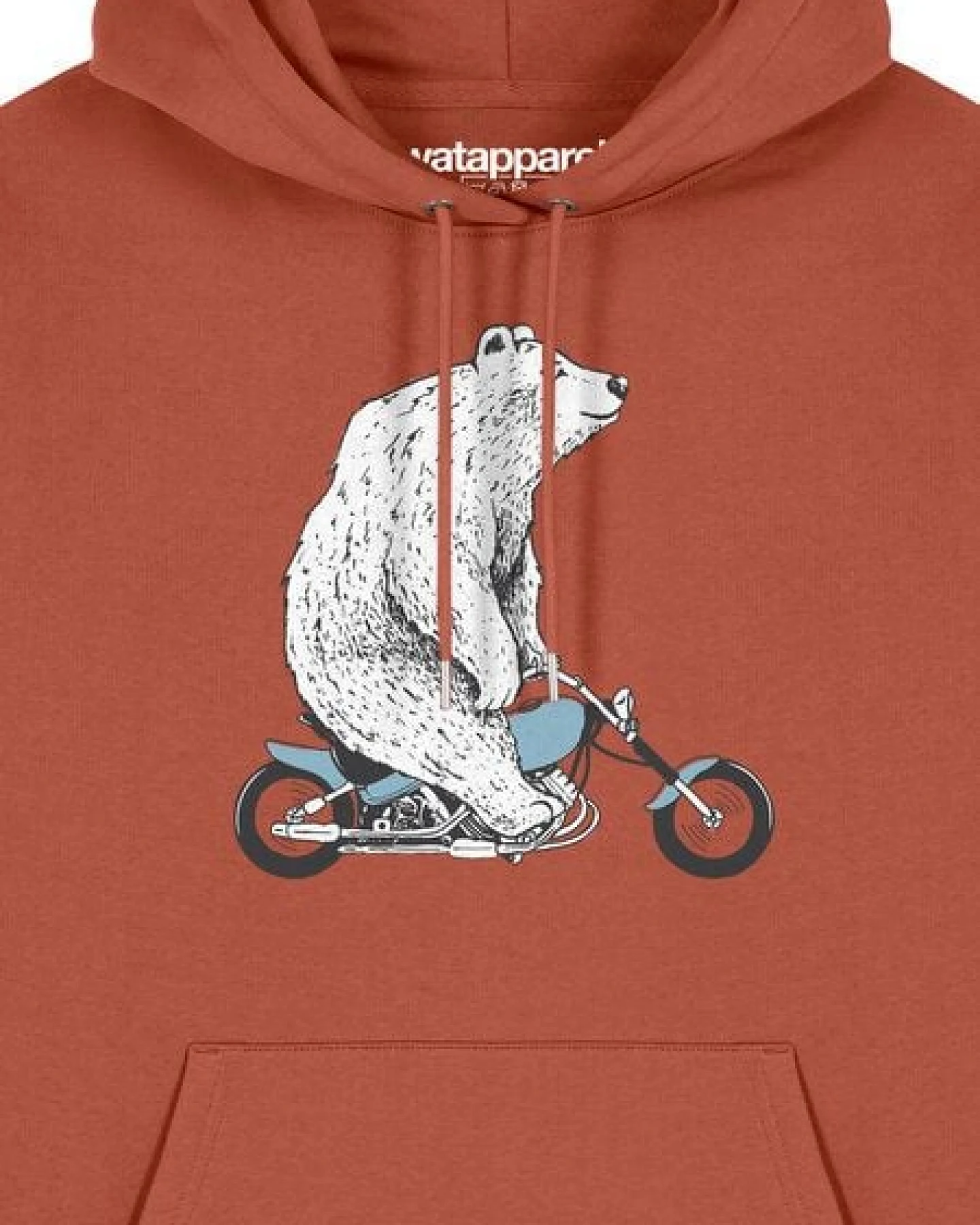 watapparel Hoodie Unisex Bär auf Bike – Ansicht 3