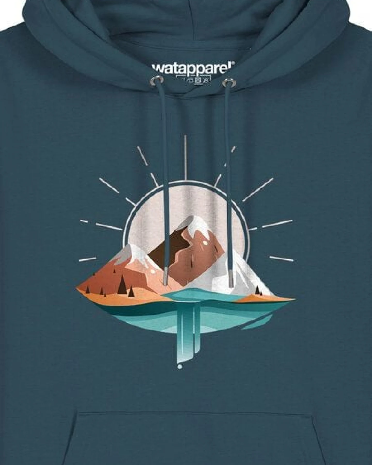watapparel Hoodie Unisex Sunrise & Lake – Ansicht 3