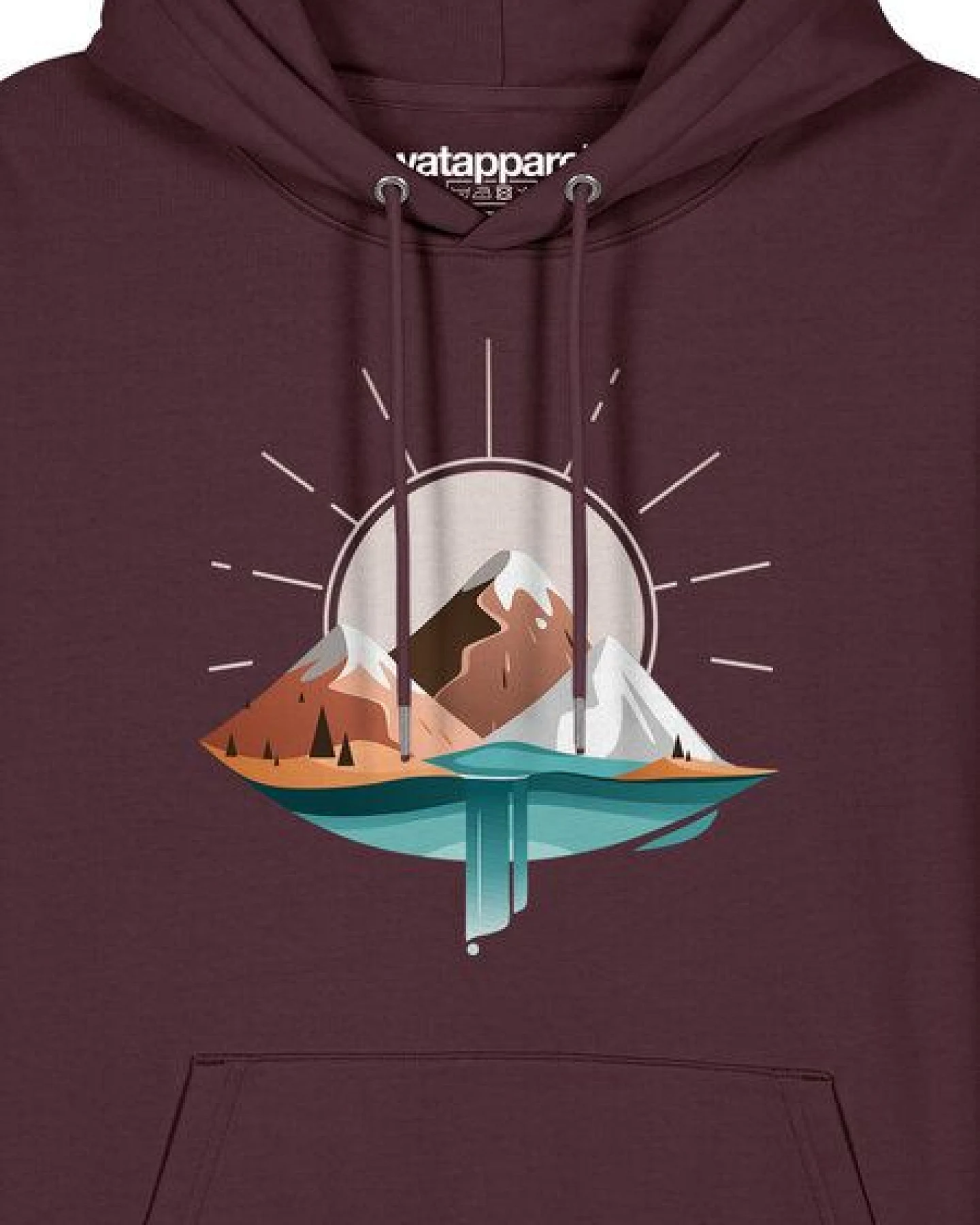 watapparel Hoodie Unisex Sunrise & Lake – Ansicht 3