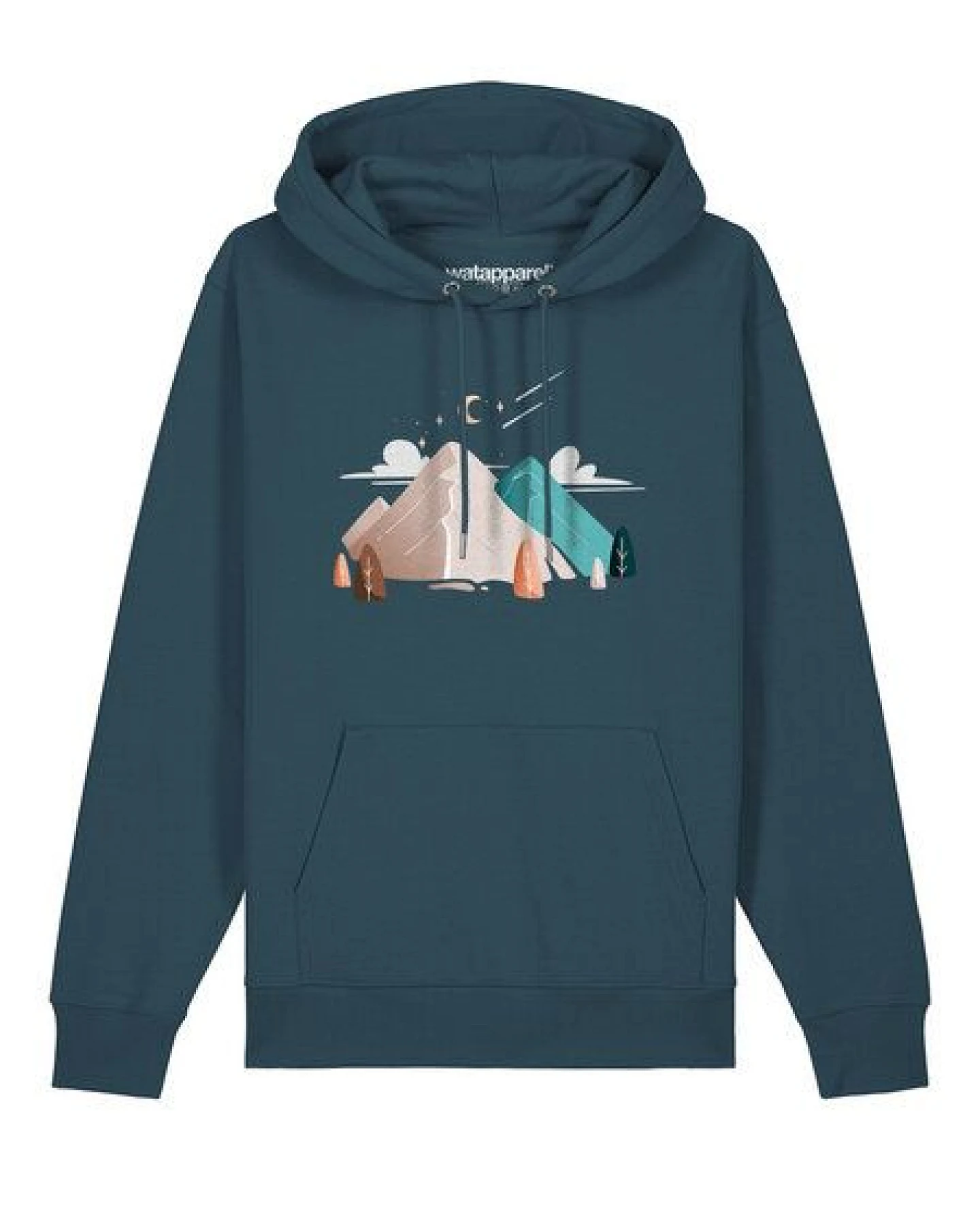 watapparel Hoodie Unisex Night & Clouds – Ansicht 2