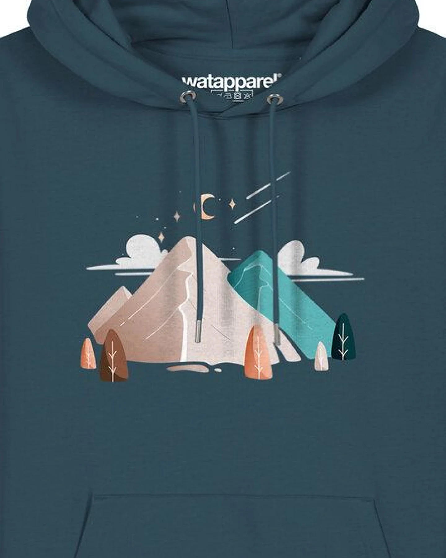 watapparel Hoodie Unisex Night & Clouds – Ansicht 3