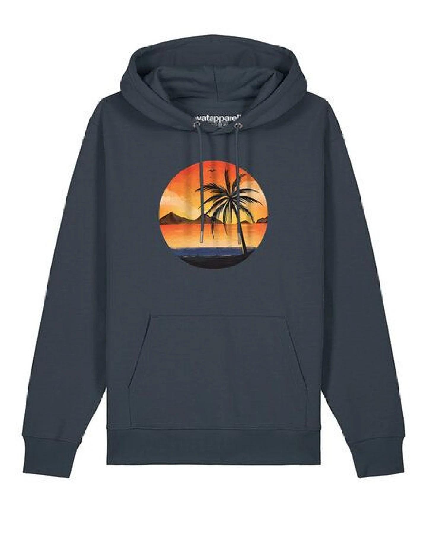 watapparel Hoodie Unisex Sunset on palm beach – Ansicht 2