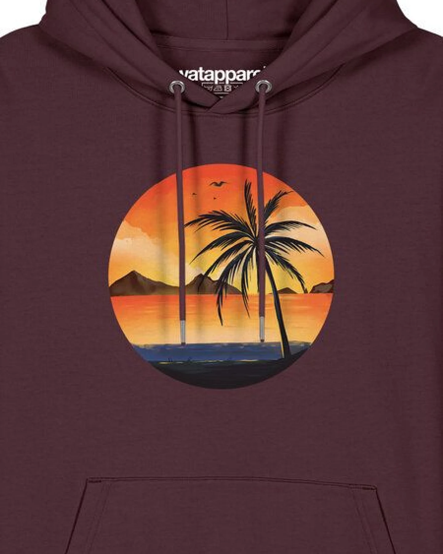 watapparel Hoodie Unisex Sunset on palm beach – Ansicht 3
