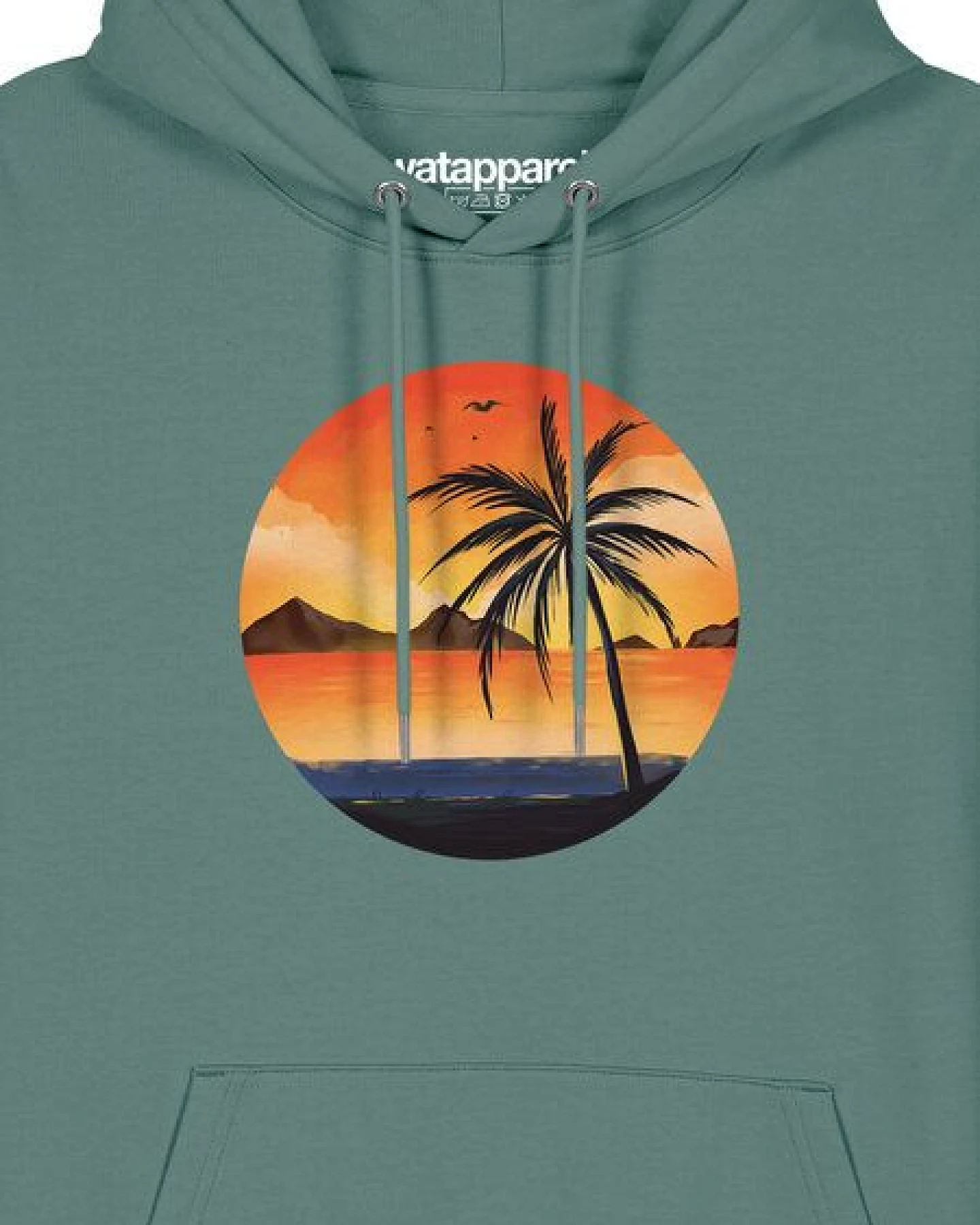 watapparel Hoodie Unisex Sunset on palm beach – Ansicht 3