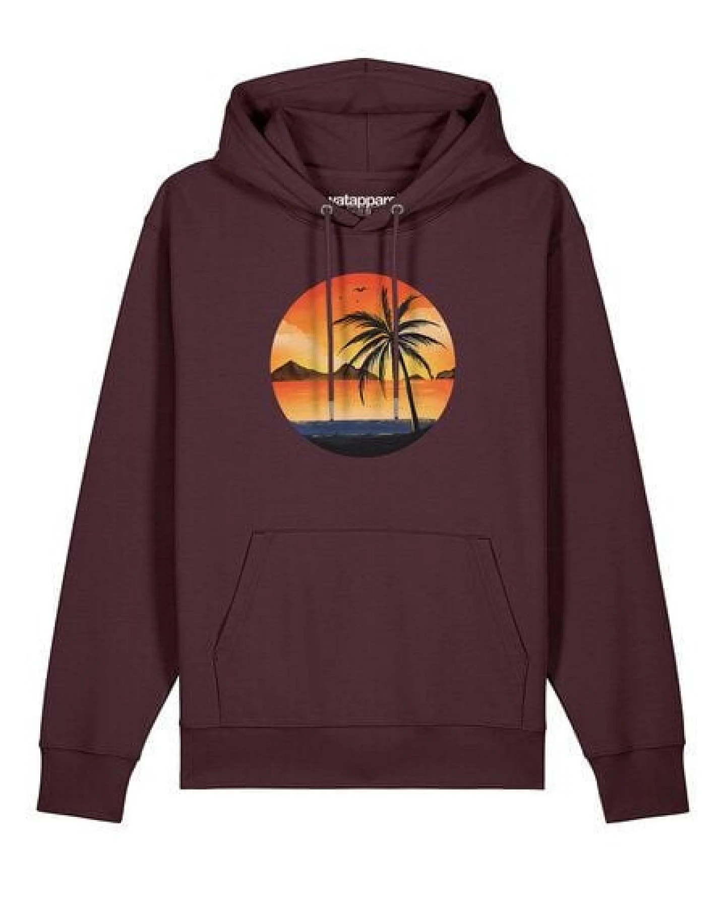 watapparel Hoodie Unisex Sunset on palm beach – Ansicht 2