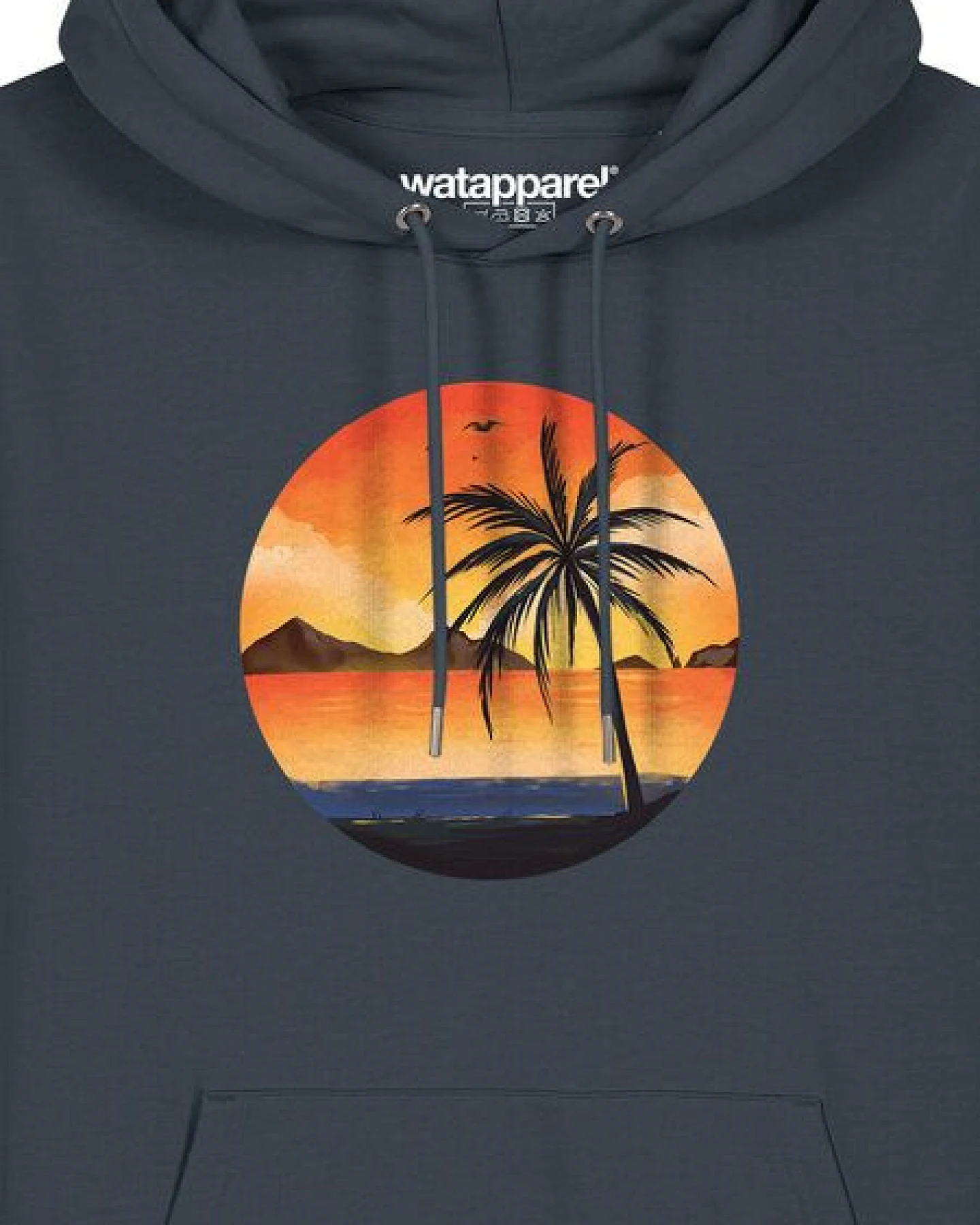 watapparel Hoodie Unisex Sunset on palm beach – Ansicht 3