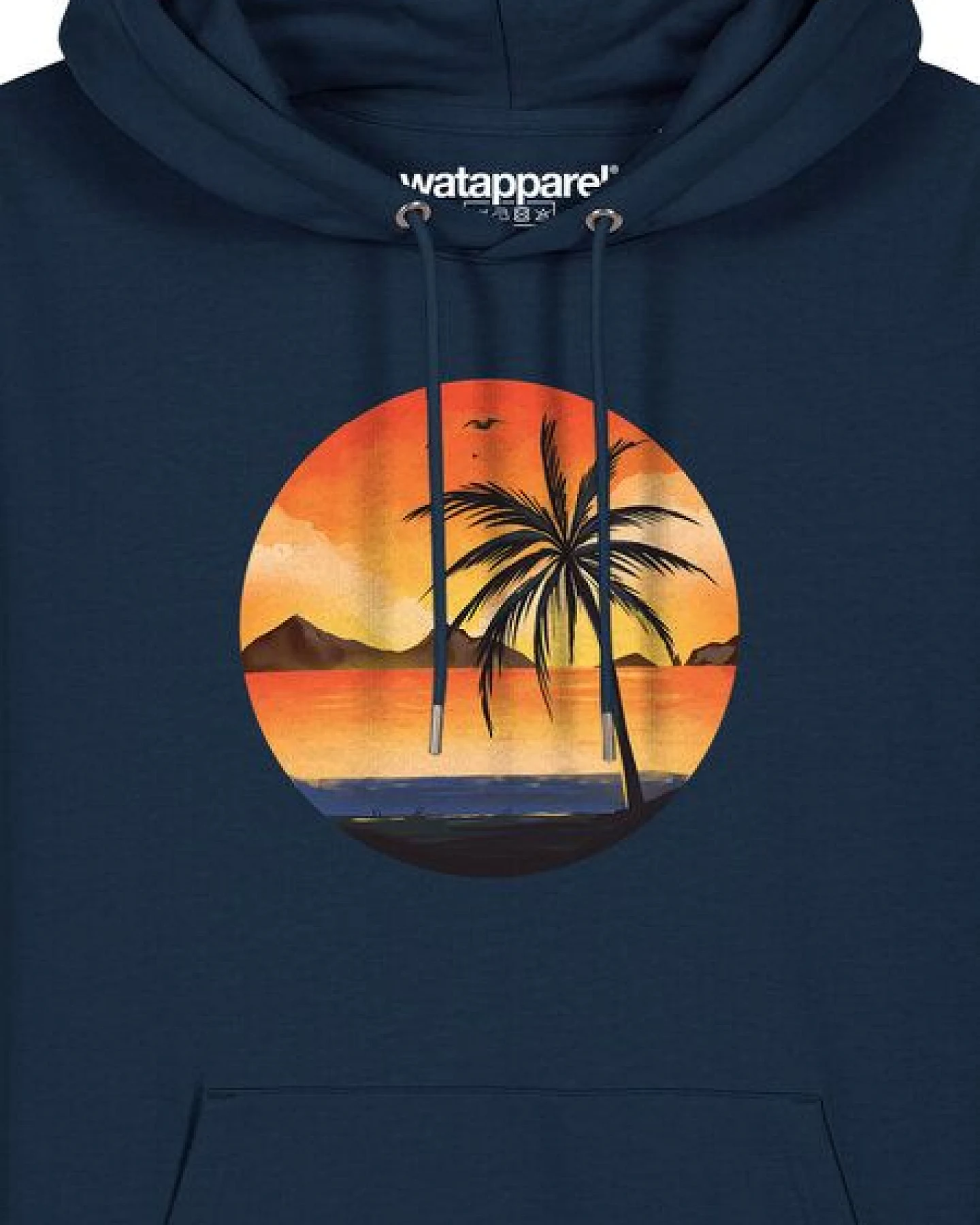 watapparel Hoodie Unisex Sunset on palm beach – Ansicht 3