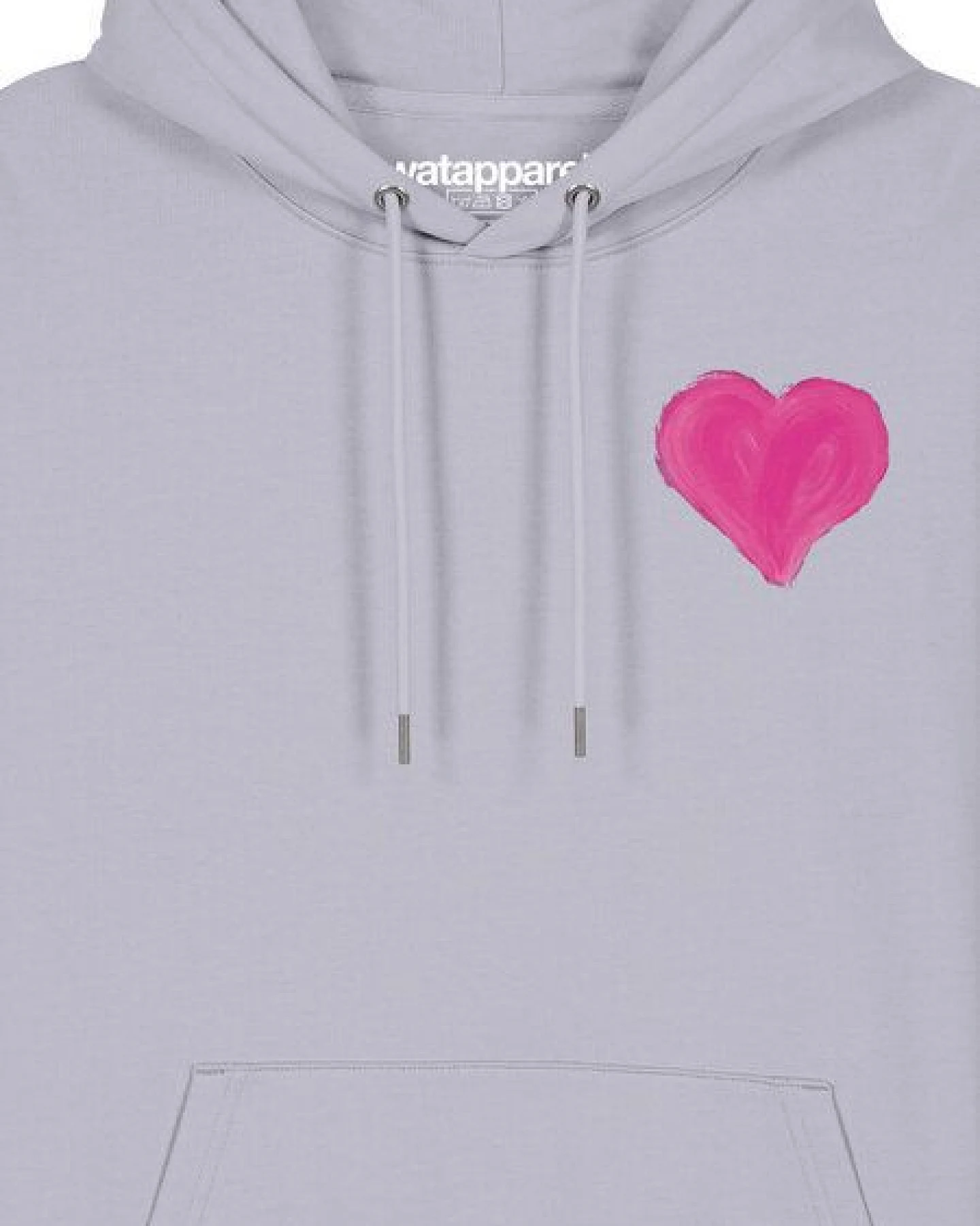 watapparel Hoodie Unisex Pink Heart – Ansicht 3