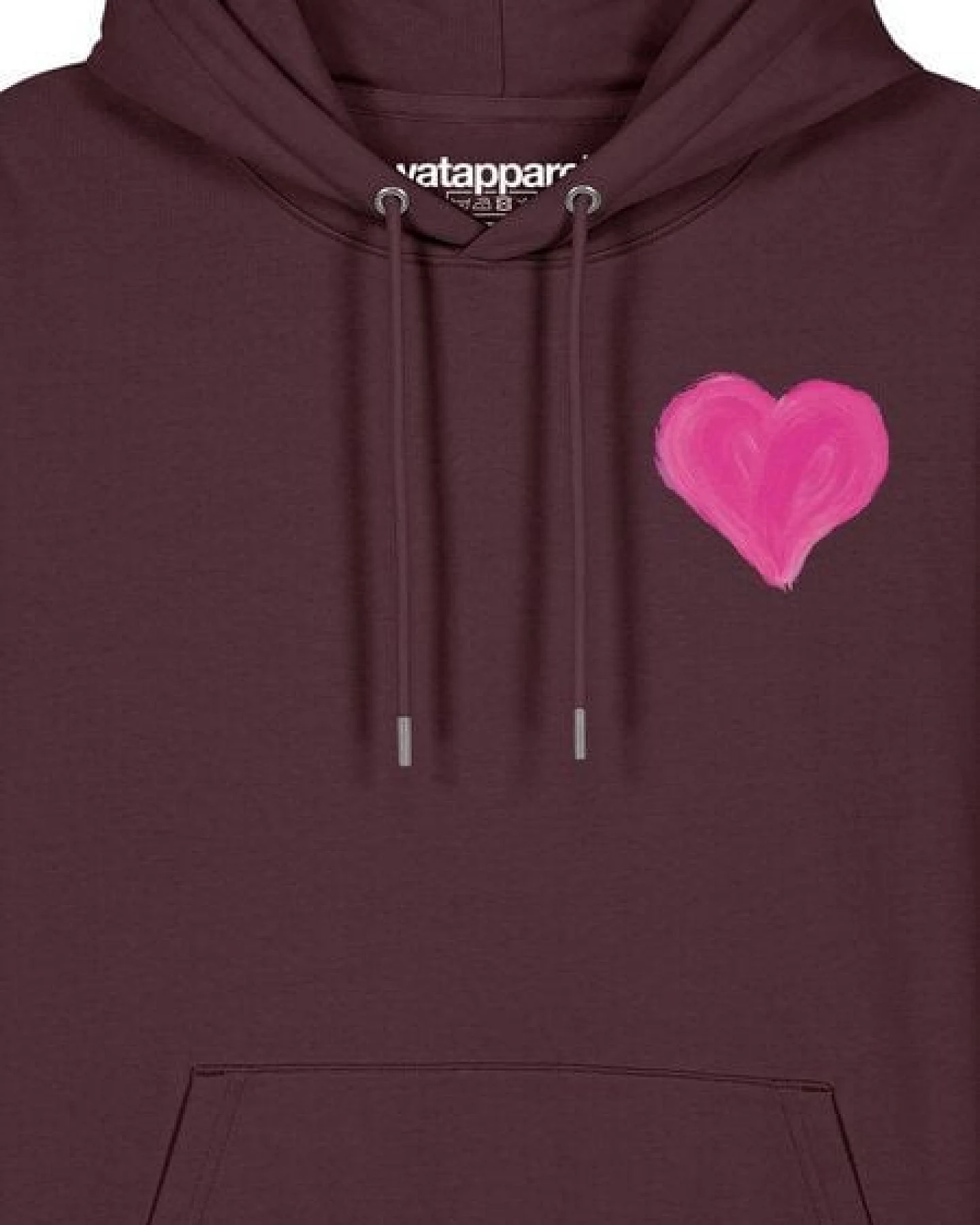 watapparel Hoodie Unisex Pink Heart – Ansicht 3