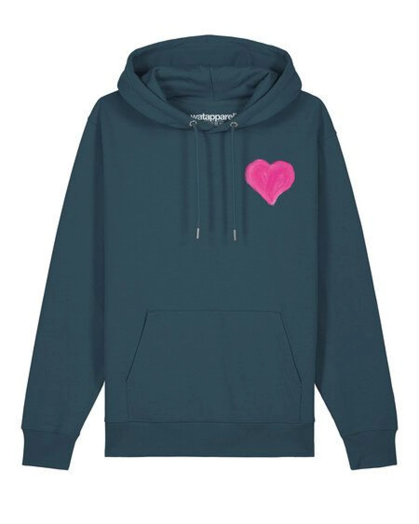 watapparel Hoodie Unisex Pink Heart – Ansicht 2