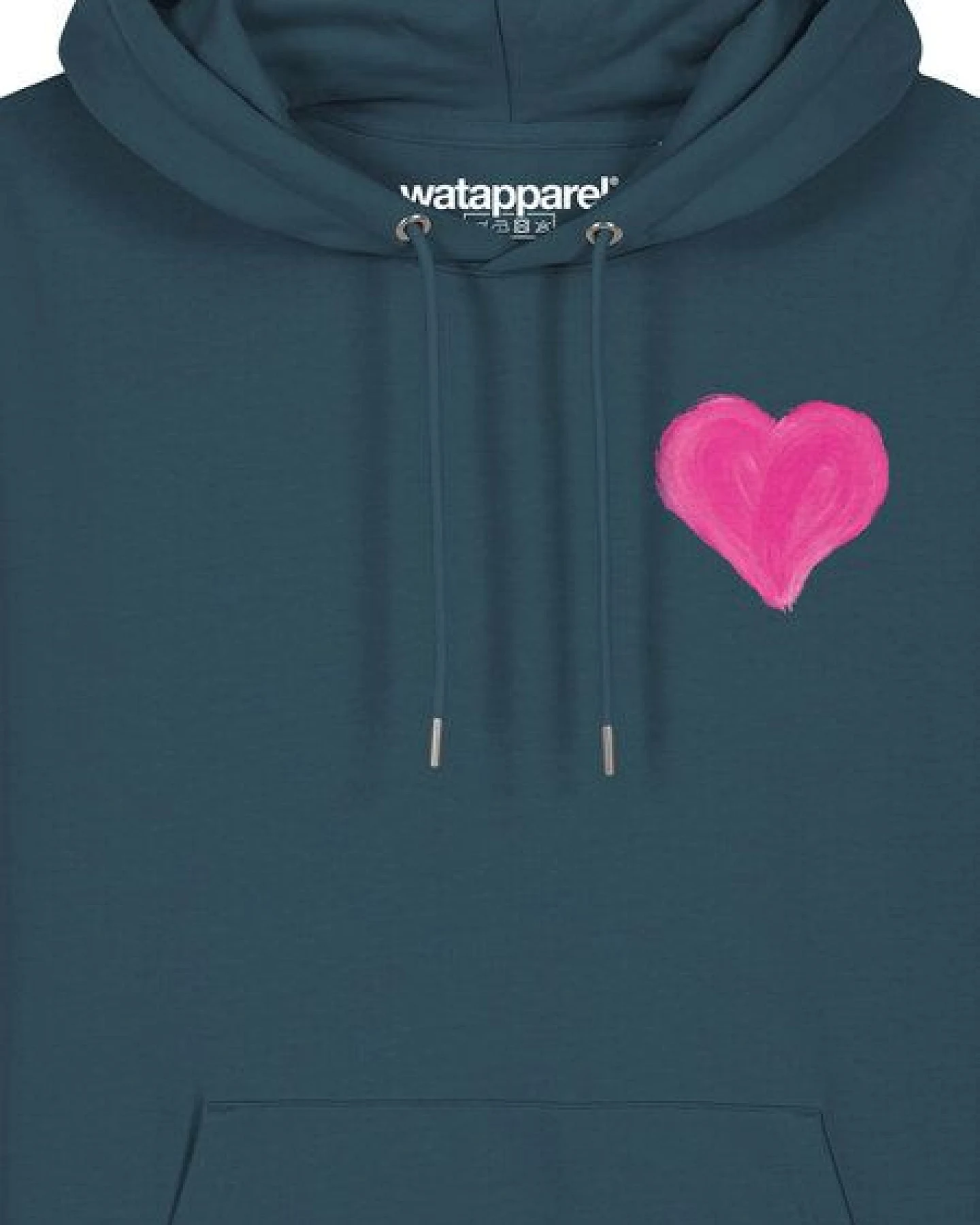 watapparel Hoodie Unisex Pink Heart – Ansicht 3