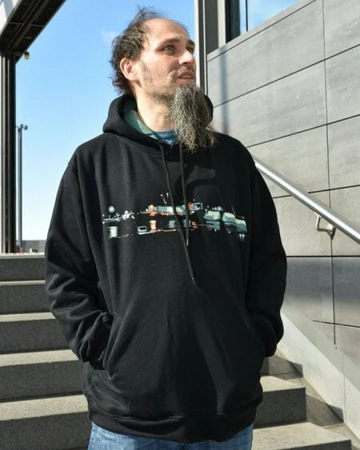 T-Shirtladen-Marktstrasse GmbH Elbe bei Nacht Boy-Kapuzenpulli