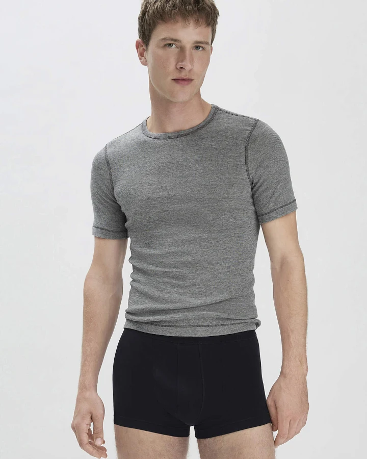 hessnatur Herren Pants Regular Cut im 3er-Pack COTTON MIX aus Bio-Baumwolle - schwarz - Größe 4 = S
