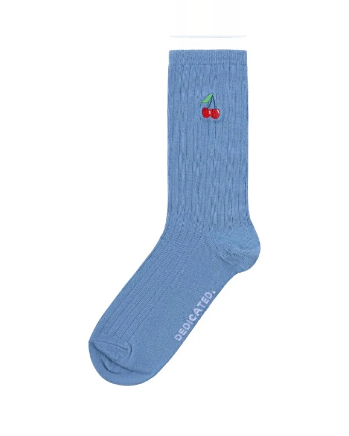 DEDICATED - Rib Socks Knivsta Cherries - Multifunktionssocken Gr 36-40 blau