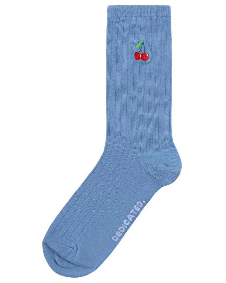 DEDICATED - Rib Socks Knivsta Cherries - Multifunktionssocken Gr 36-40 blau