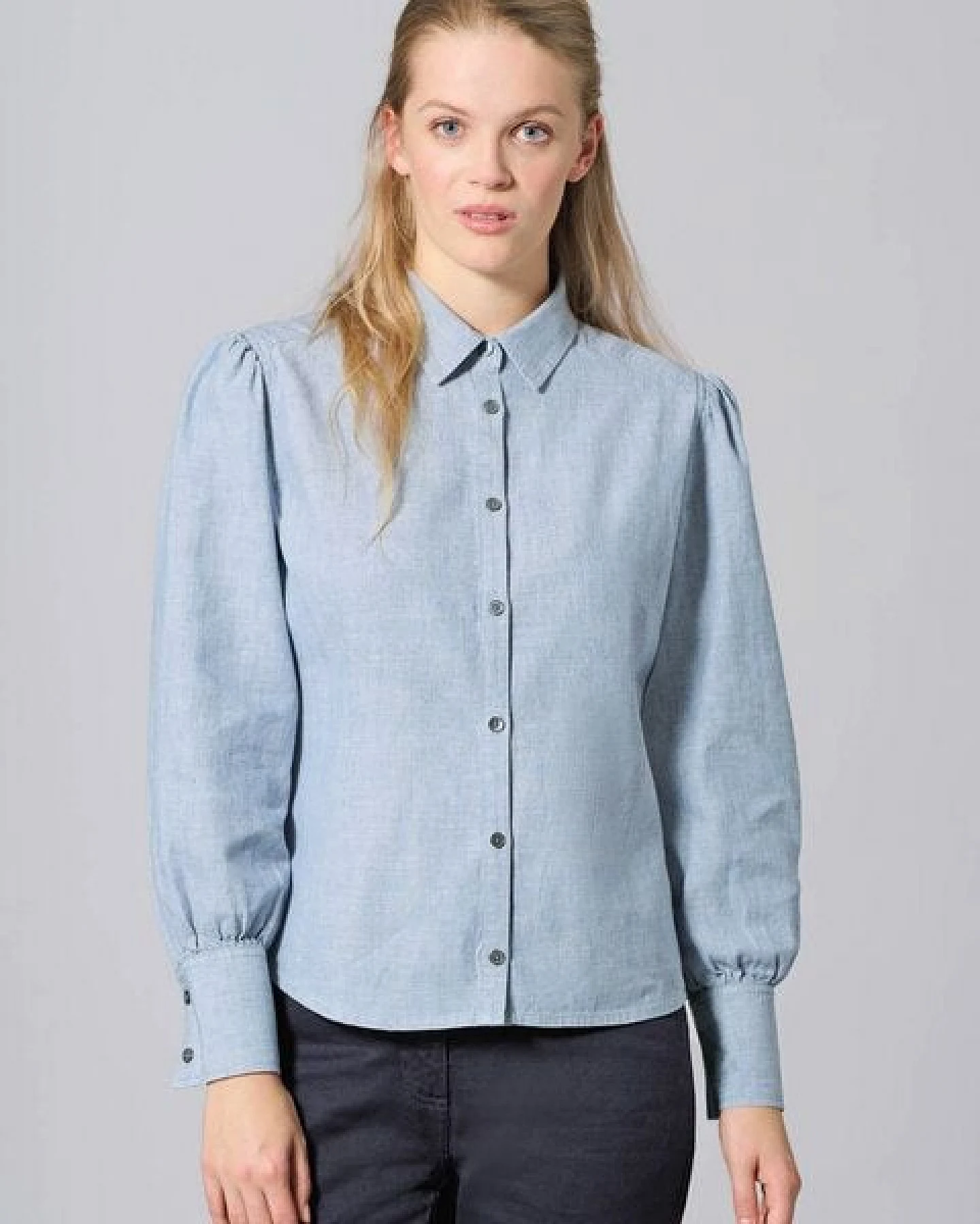 HempAge Moderne Manschettenbluse Hanf/Biobaumwolle – Ansicht 2