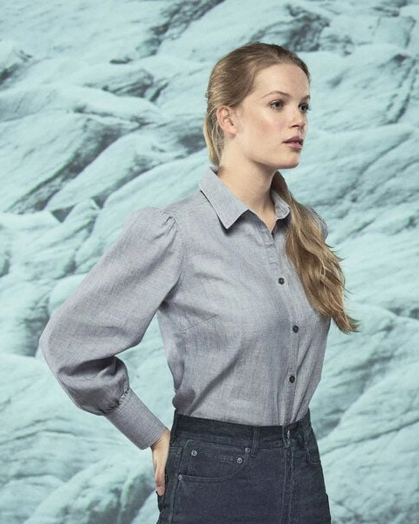HempAge Moderne Manschettenbluse Hanf/Biobaumwolle – Ansicht 3