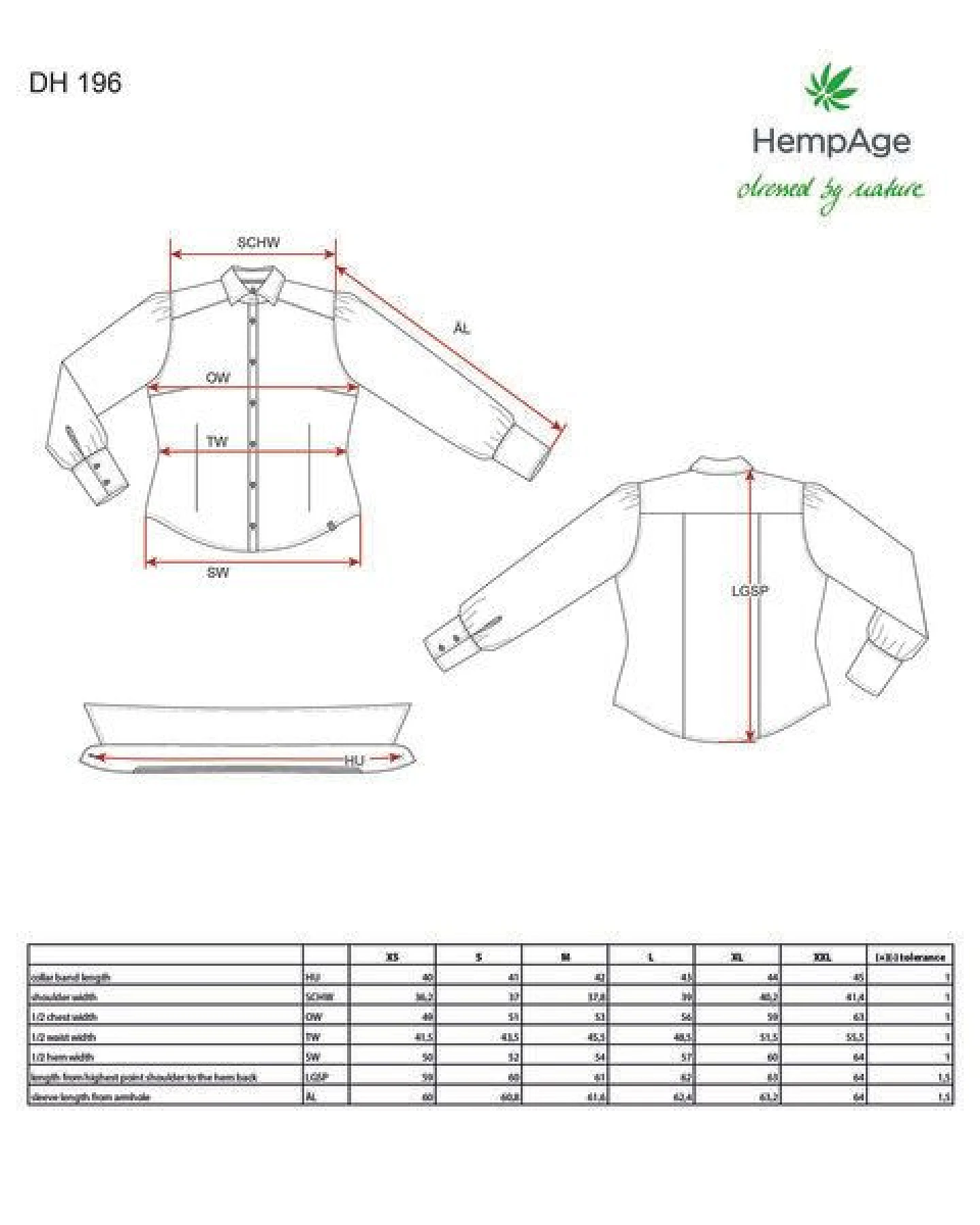 HempAge Moderne Manschettenbluse Hanf/Biobaumwolle – Ansicht 3